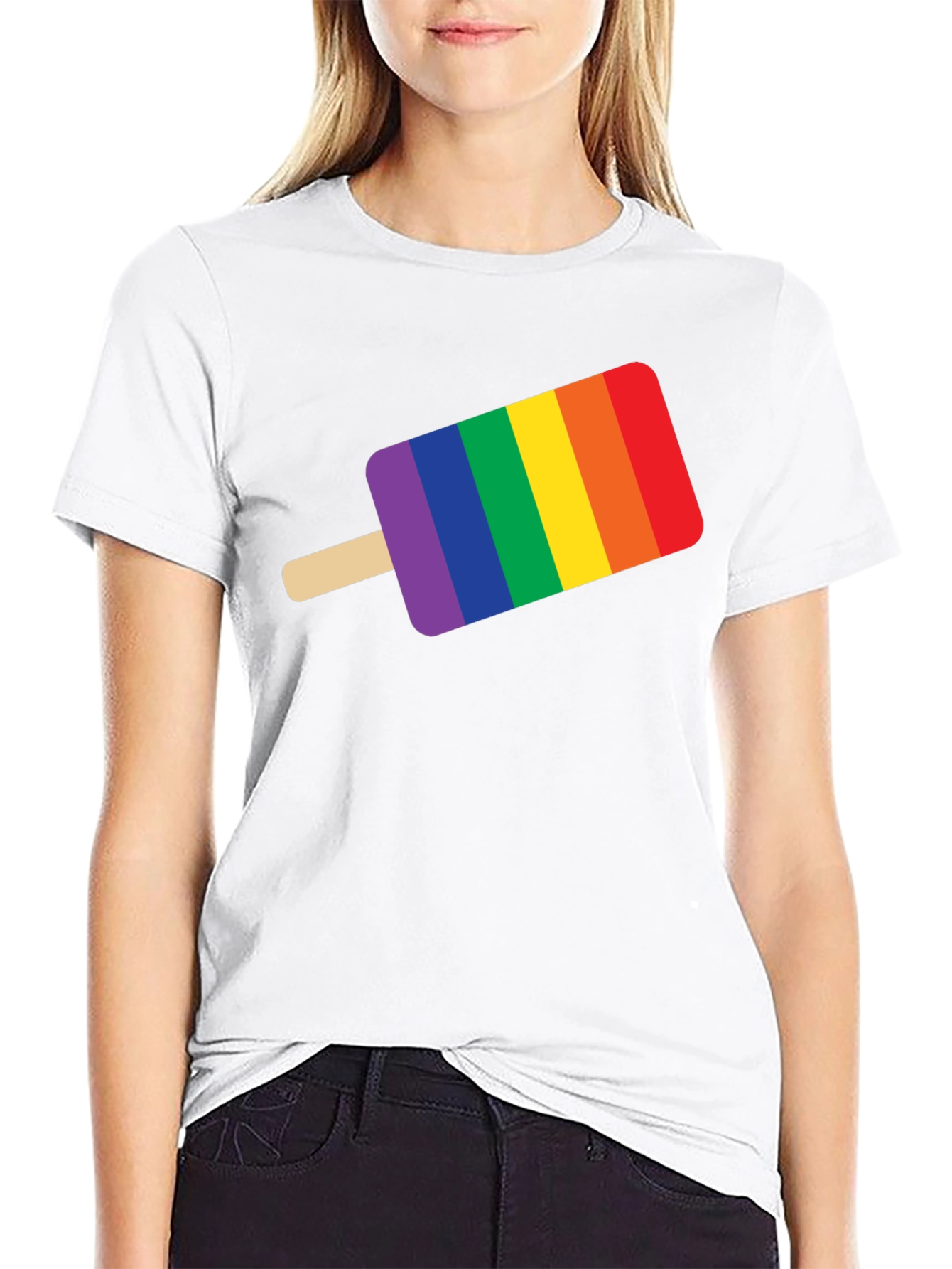 Pride Popsicle Graphic Tee - Black Cotton T-Shirt