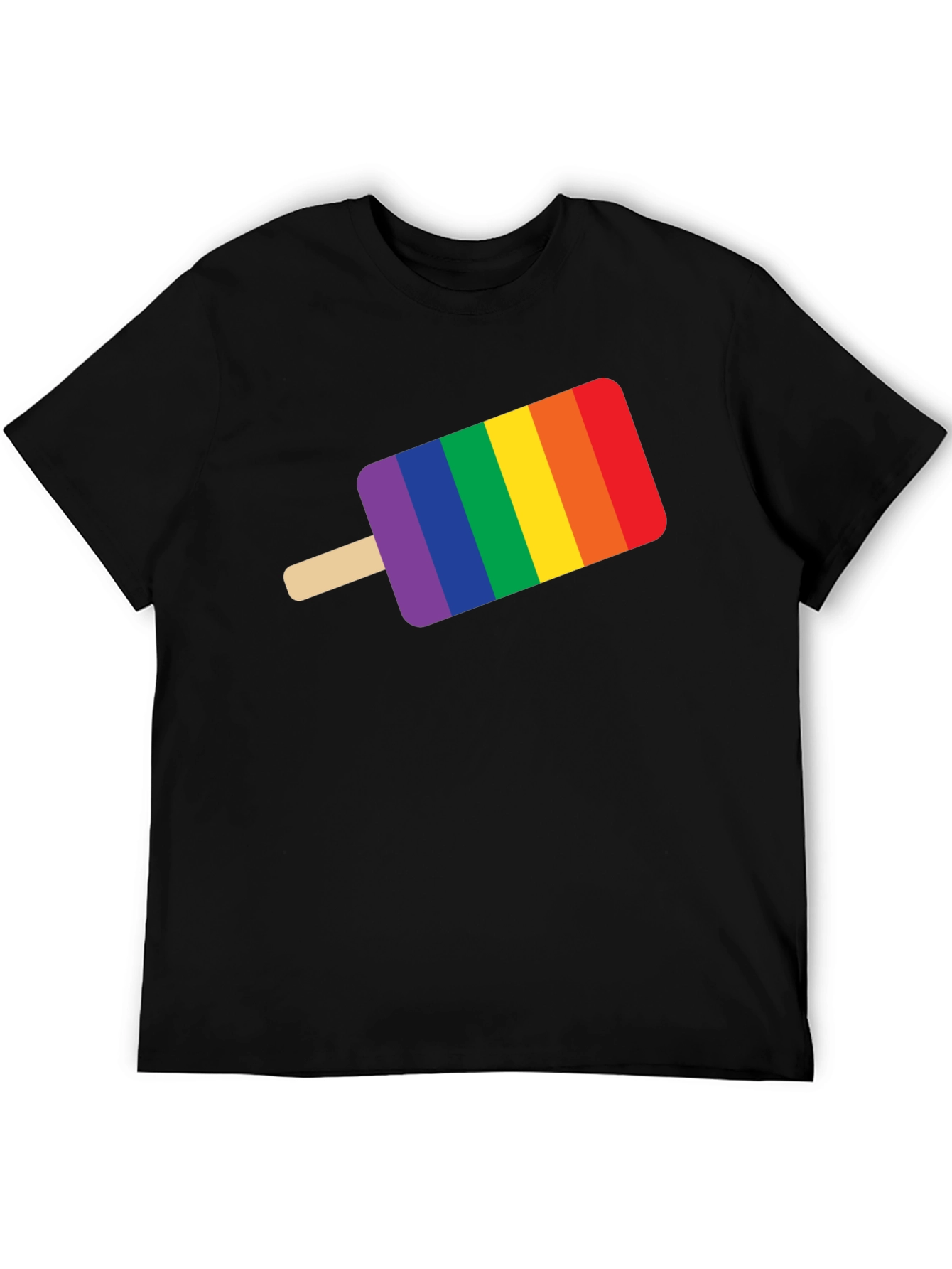 Pride Popsicle Graphic Tee - Black Cotton T-Shirt
