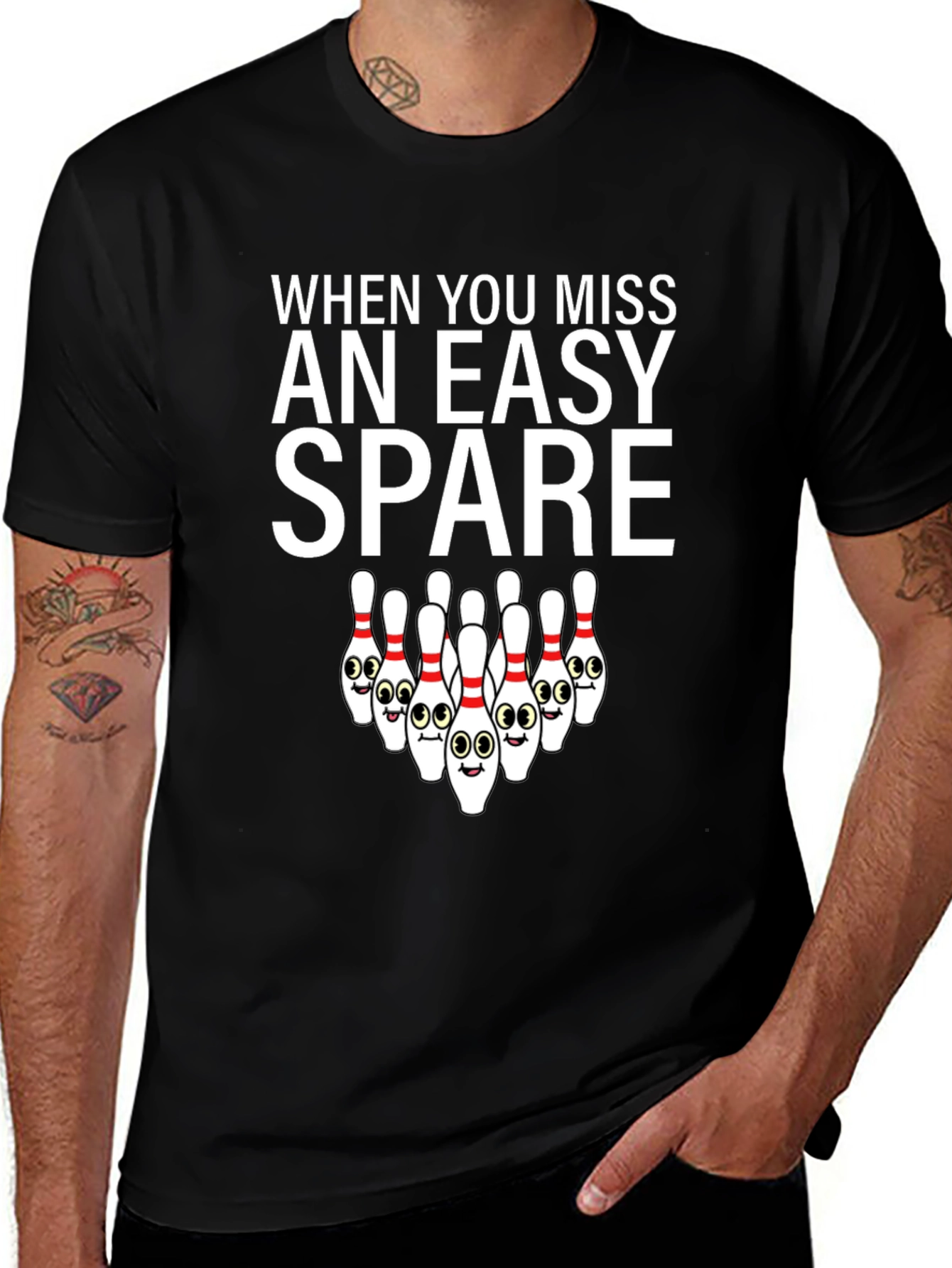 Funny Bowling T-Shirt - Easy Spare Design