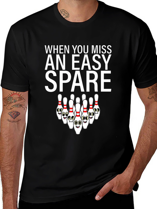 Funny Bowling T-Shirt - Easy Spare Design