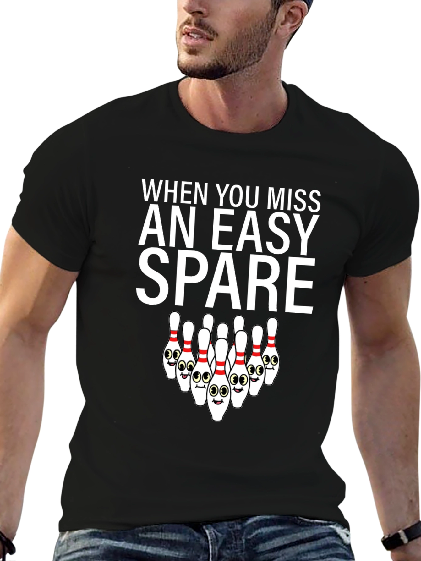 Funny Bowling T-Shirt - Easy Spare Design