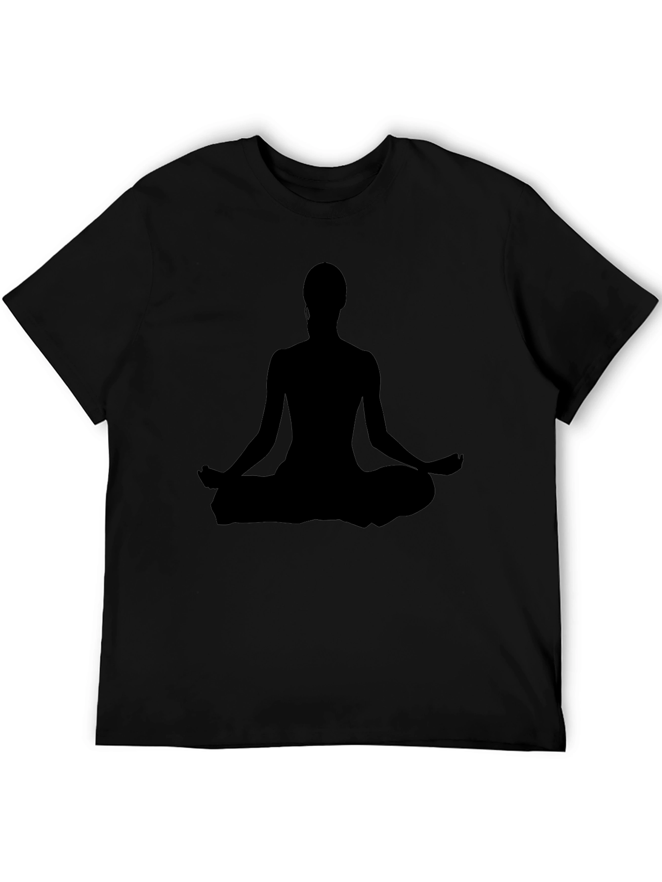 Meditating Silhouette Tee - Black Yoga Shirt