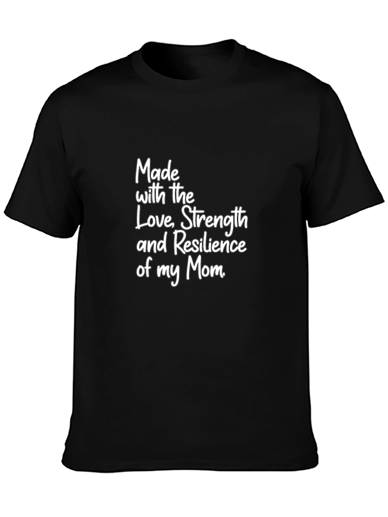 Made with Mom Love Black T-Shirt