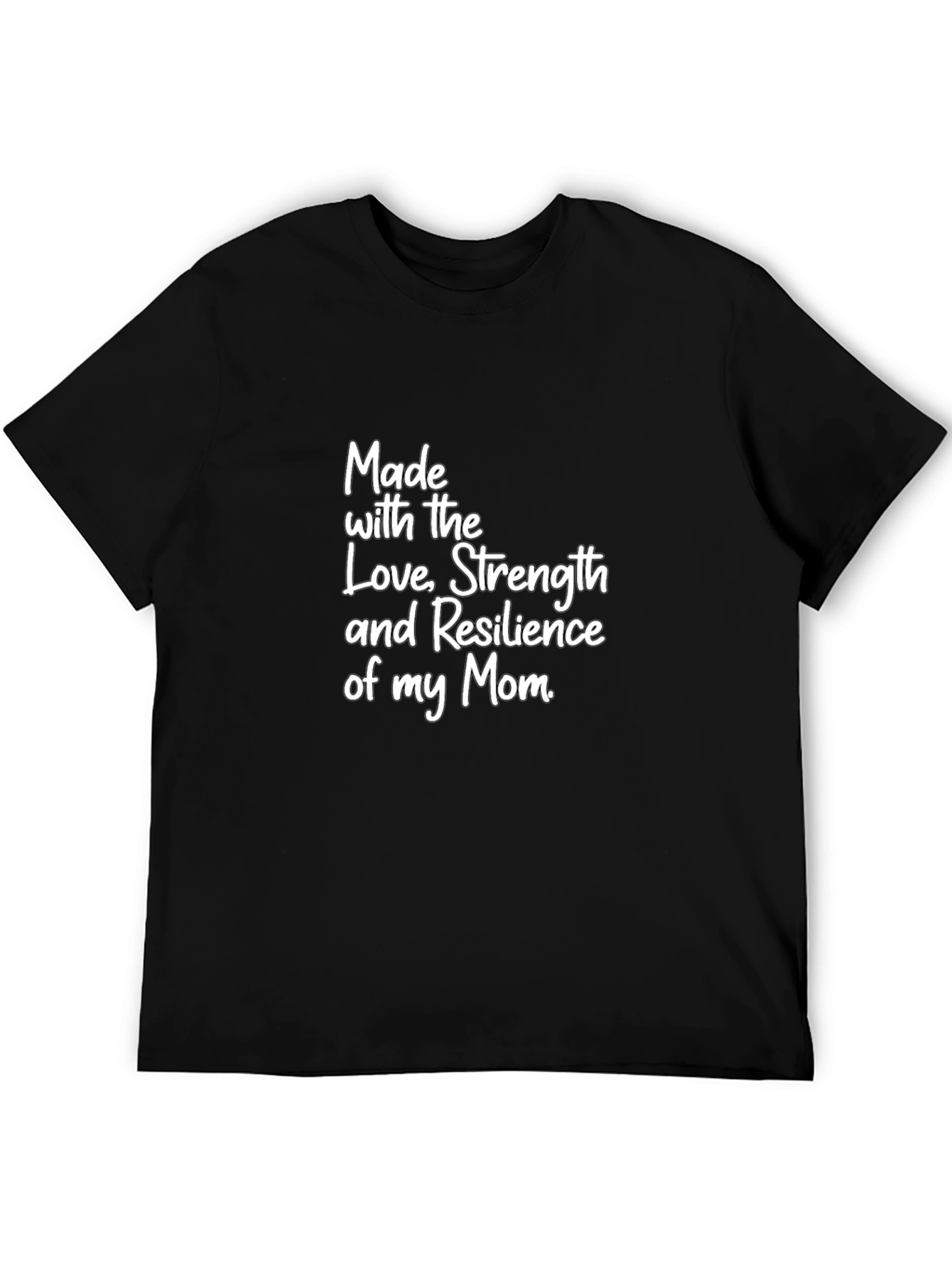 Made with Mom Love Black T-Shirt