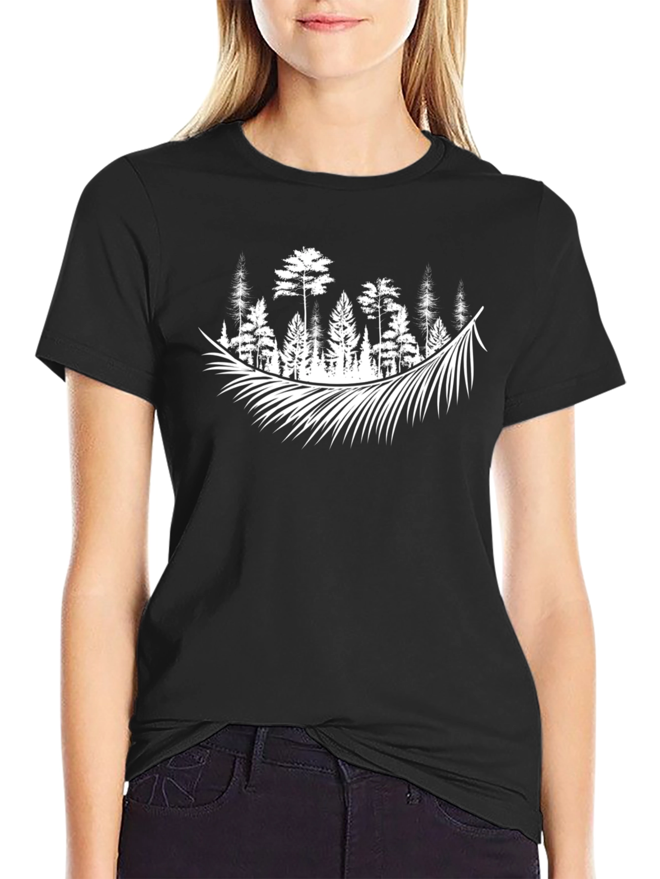 Nature Inspired Graphic Tee - Black