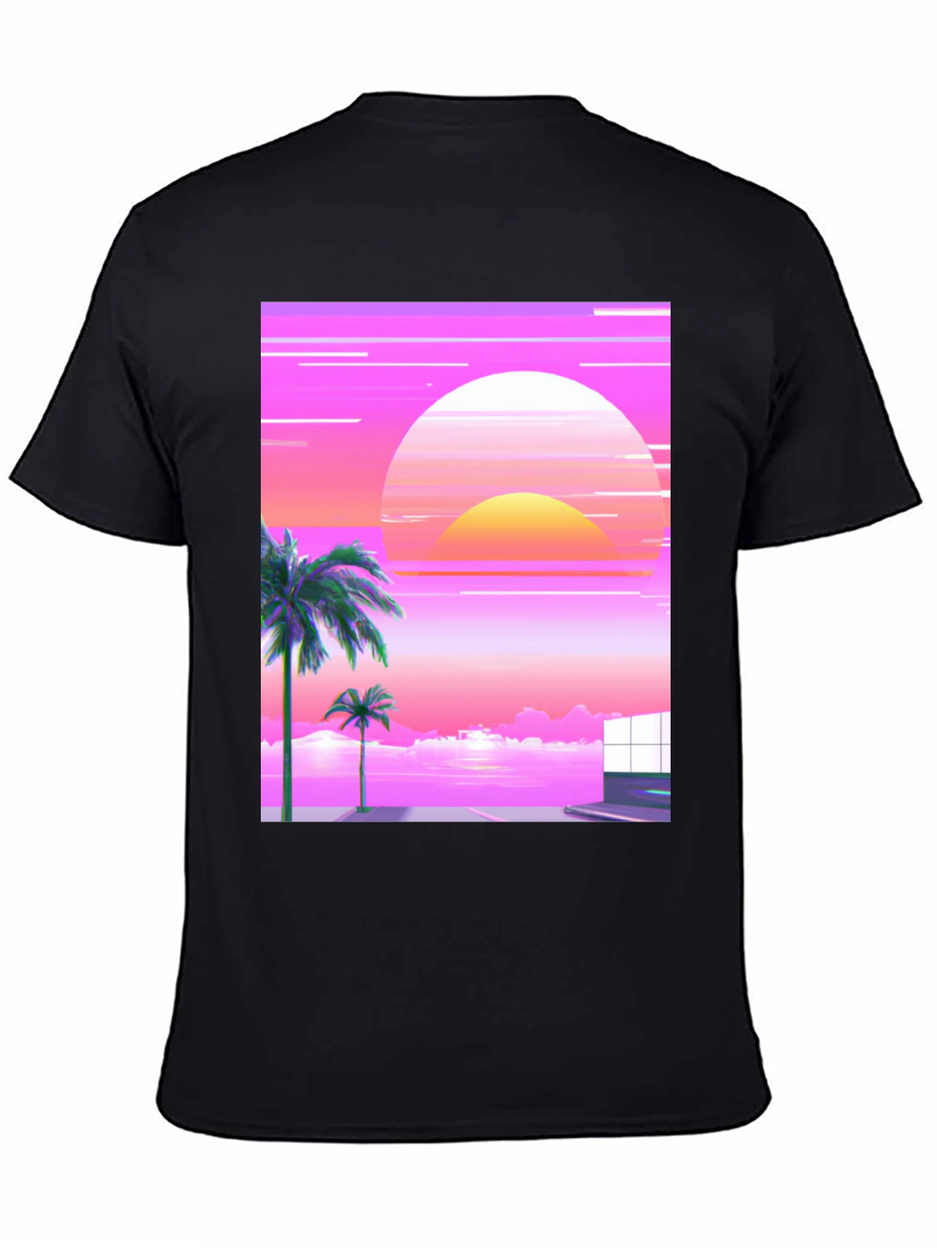 Vaporwave Sunset T-Shirt: Retro Synthwave Style