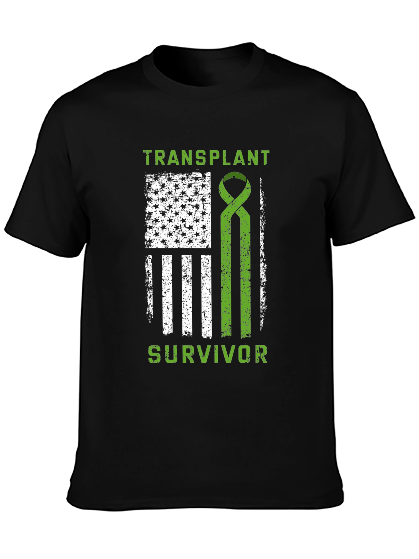 Transplant Survivor Ribbon Flag T-Shirt