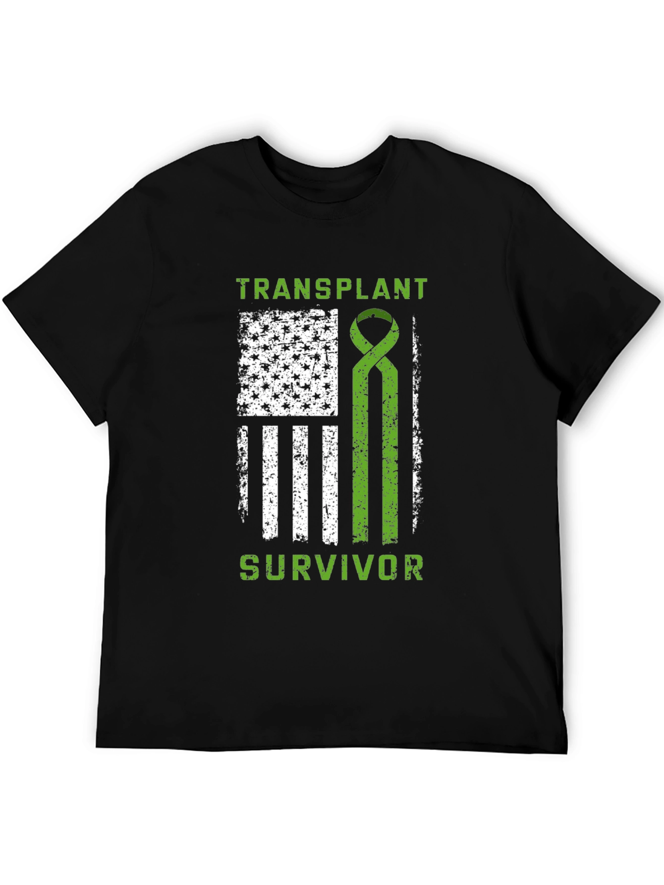 Transplant Survivor Ribbon Flag T-Shirt
