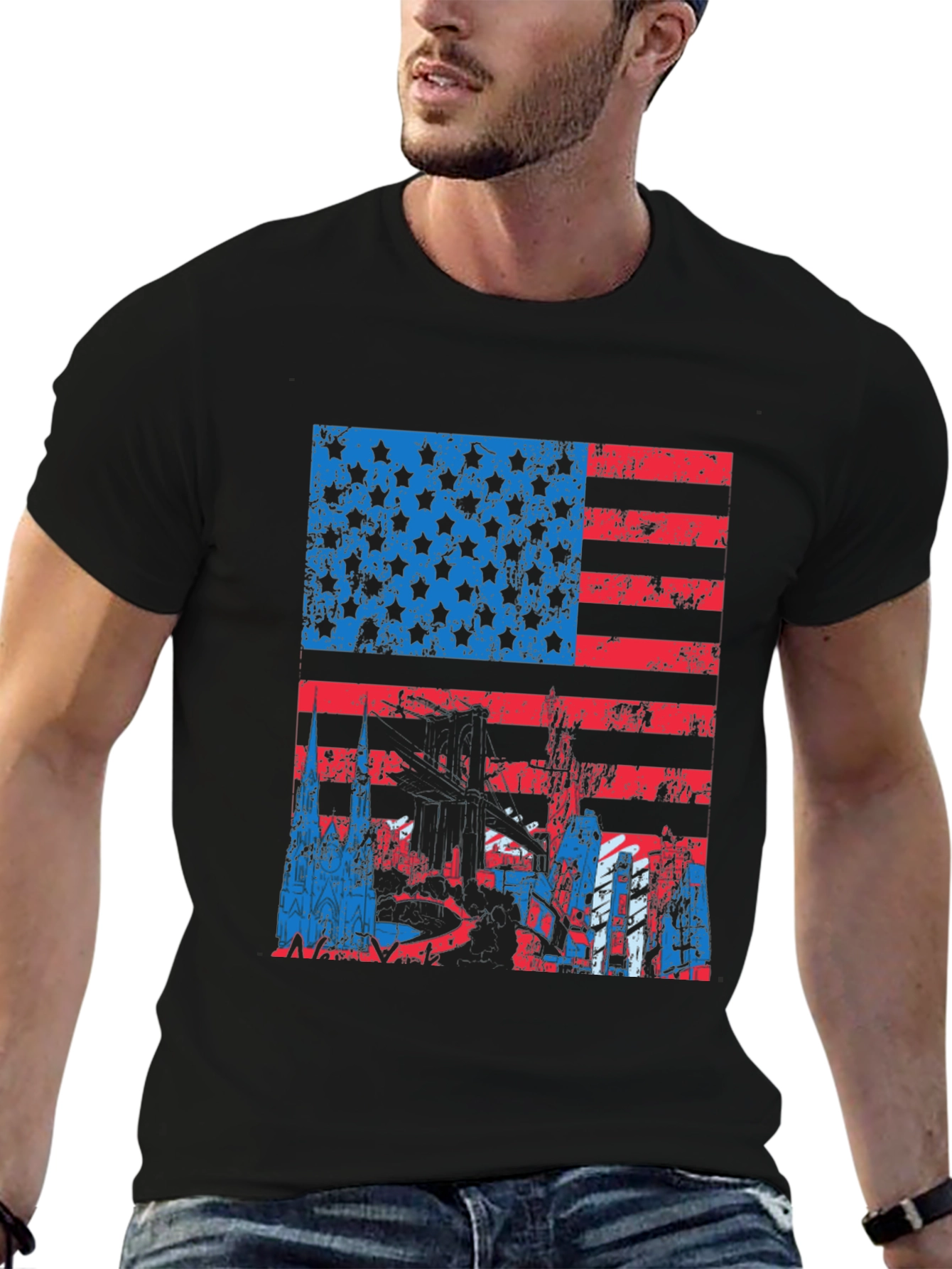 American Flag Graphic Tee