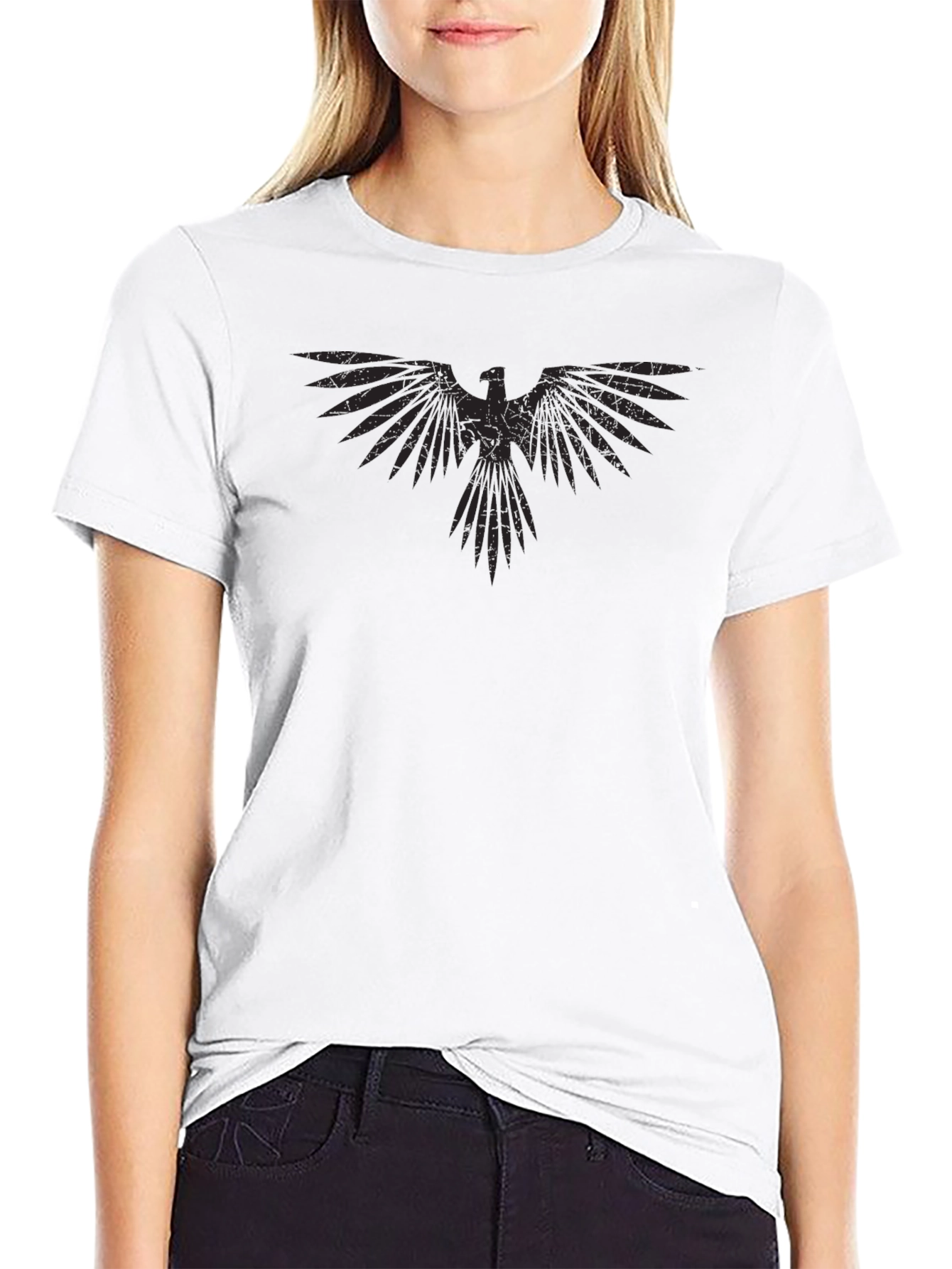 Mens Graphic Eagle T-Shirt - Casual Black Tee