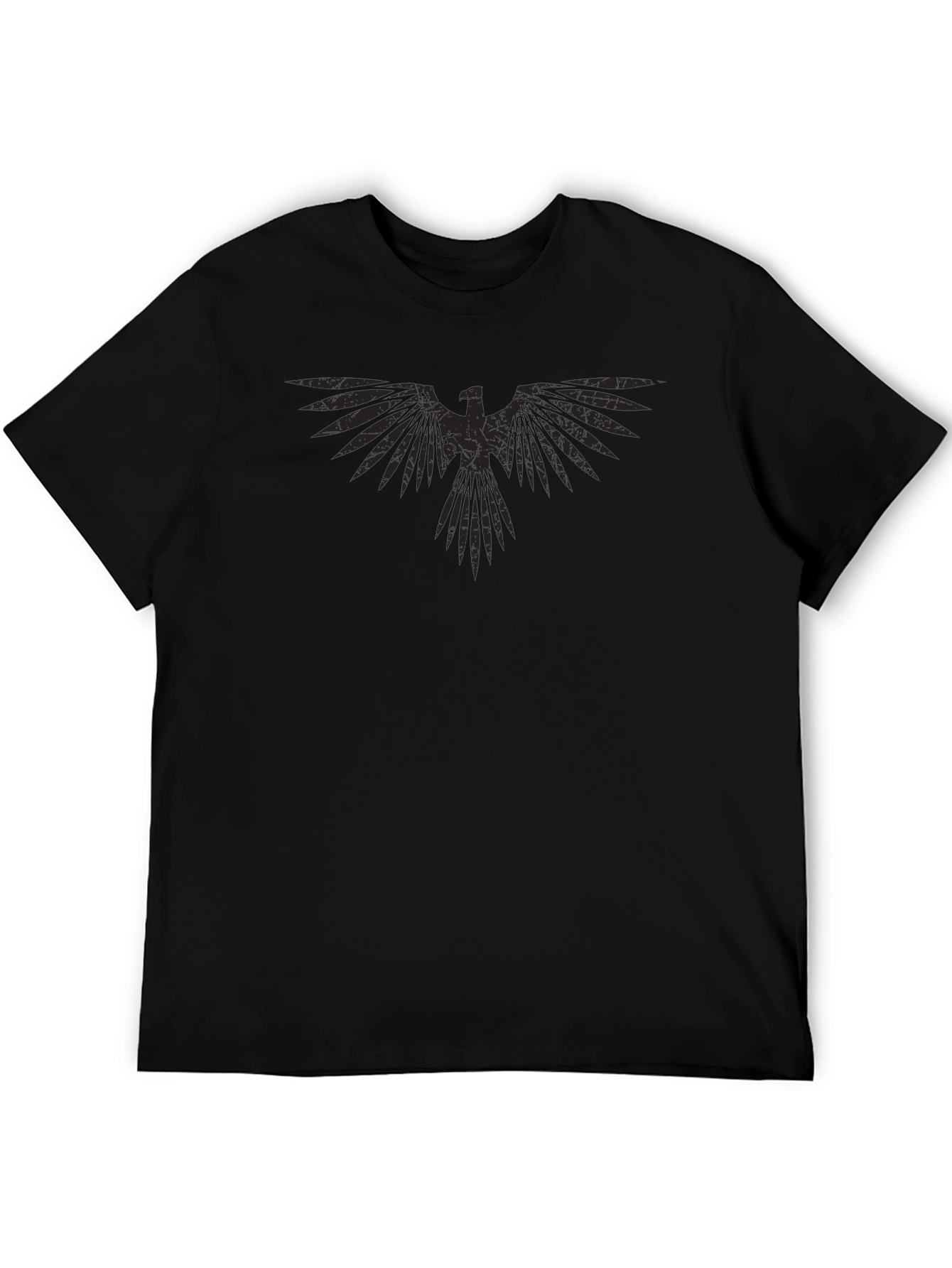 Mens Graphic Eagle T-Shirt - Casual Black Tee