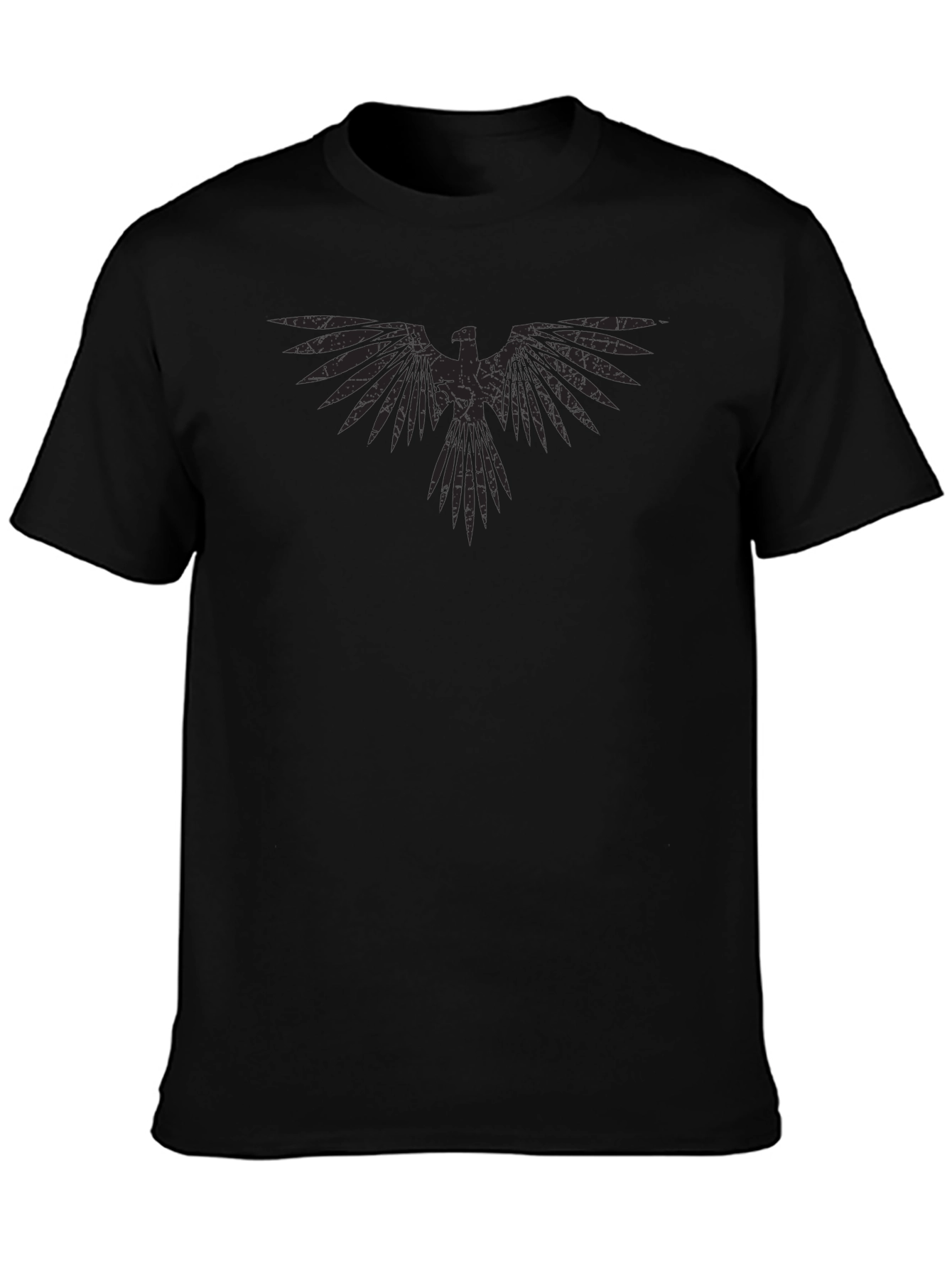 Mens Graphic Eagle T-Shirt - Casual Black Tee