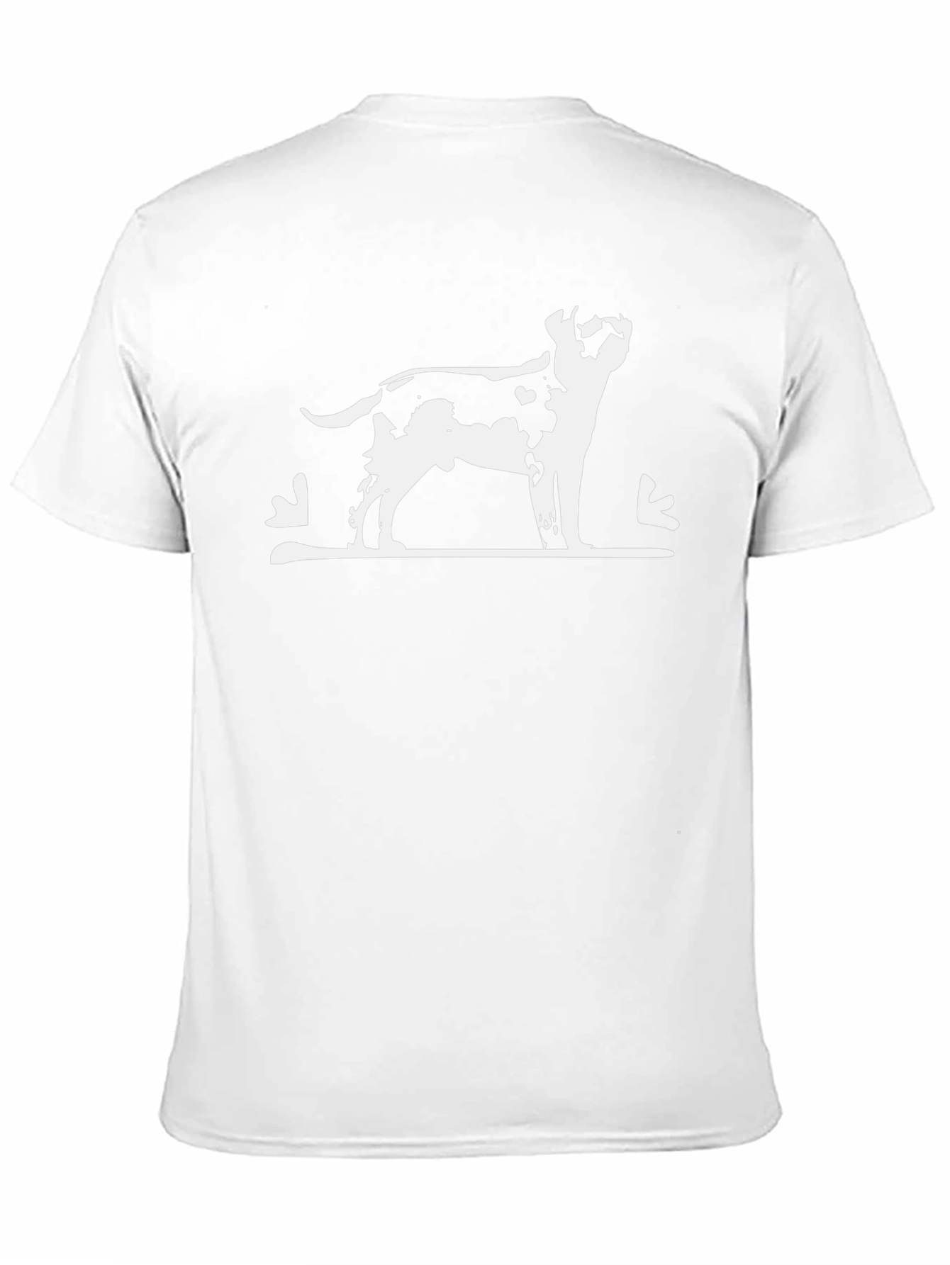 Dog Silhouette Graphic Tee - Black Cotton Casual Wear