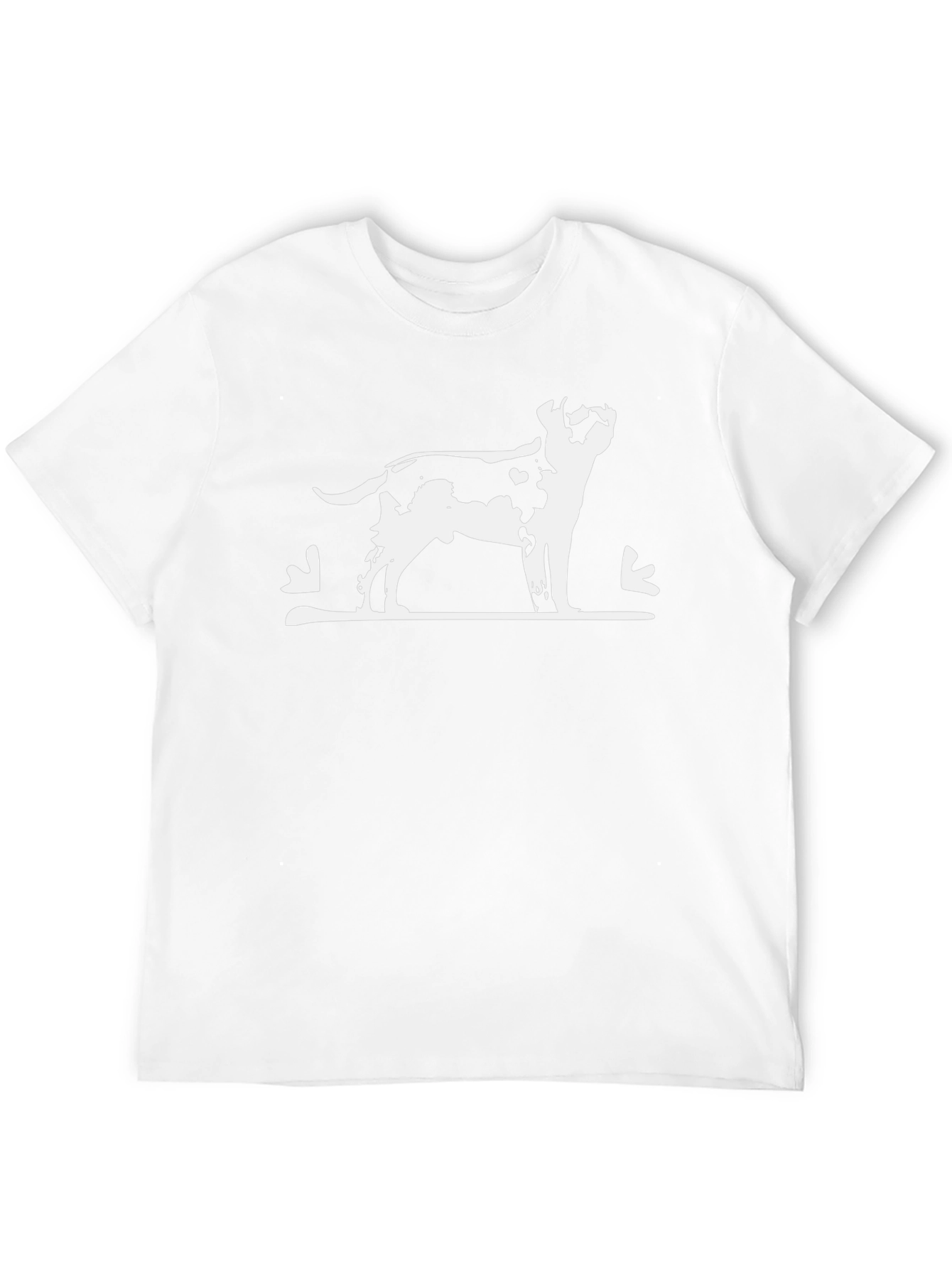 Dog Silhouette Graphic Tee - Black Cotton Casual Wear