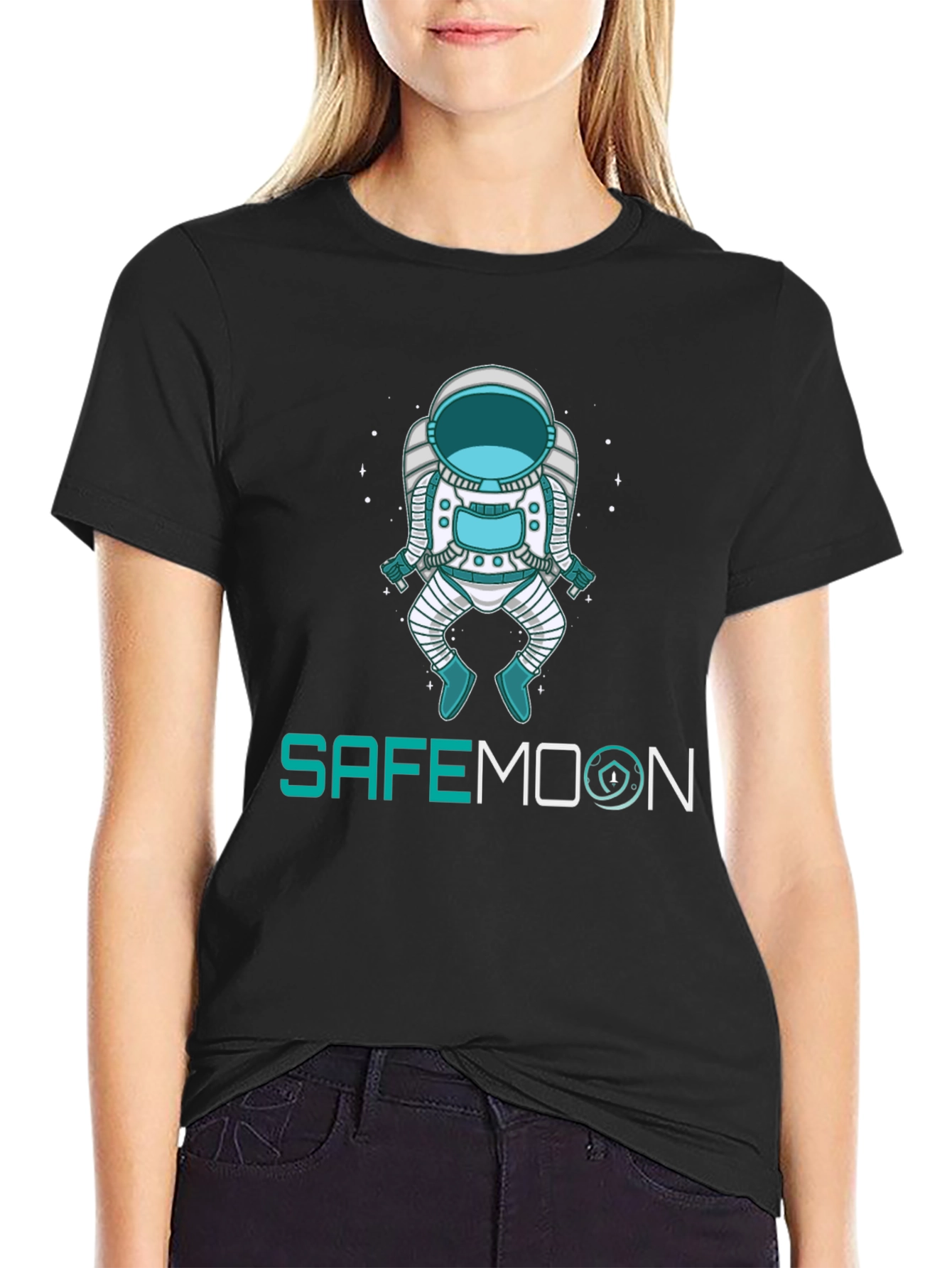 SafeMoon Astronaut Graphic Tee - Black Crypto T-Shirt