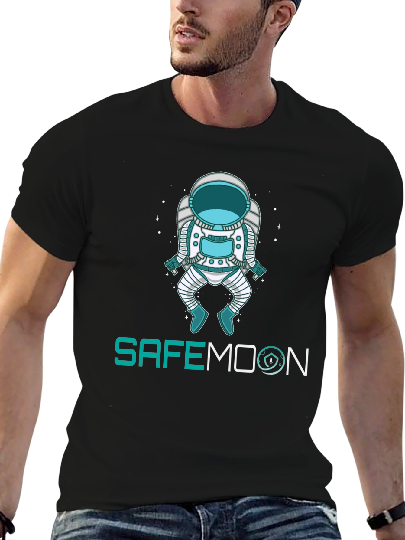 SafeMoon Astronaut Graphic Tee - Black Crypto T-Shirt