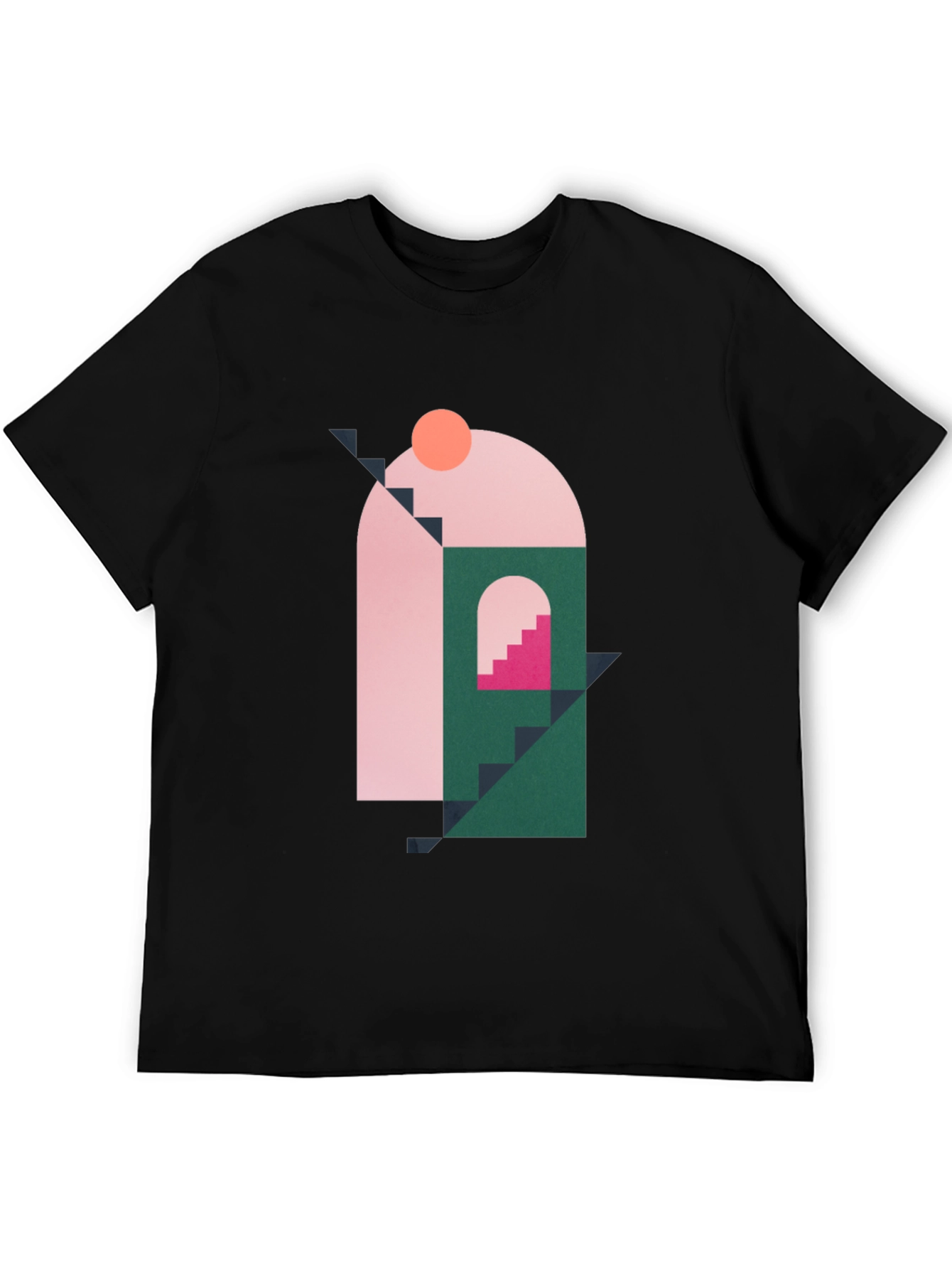 Geometric Shape Graphic Black T-Shirt