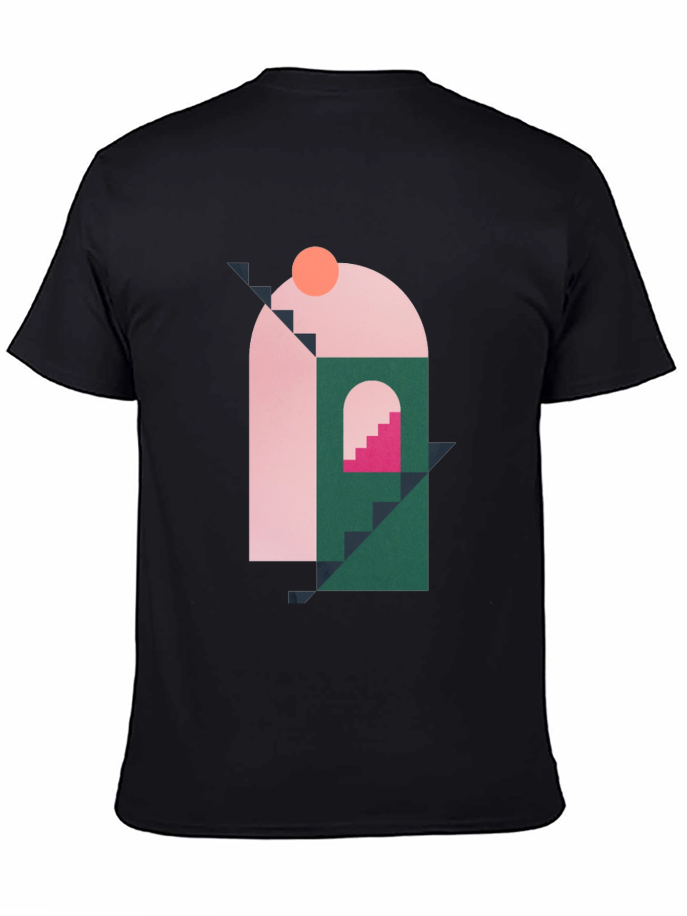 Geometric Shape Graphic Black T-Shirt