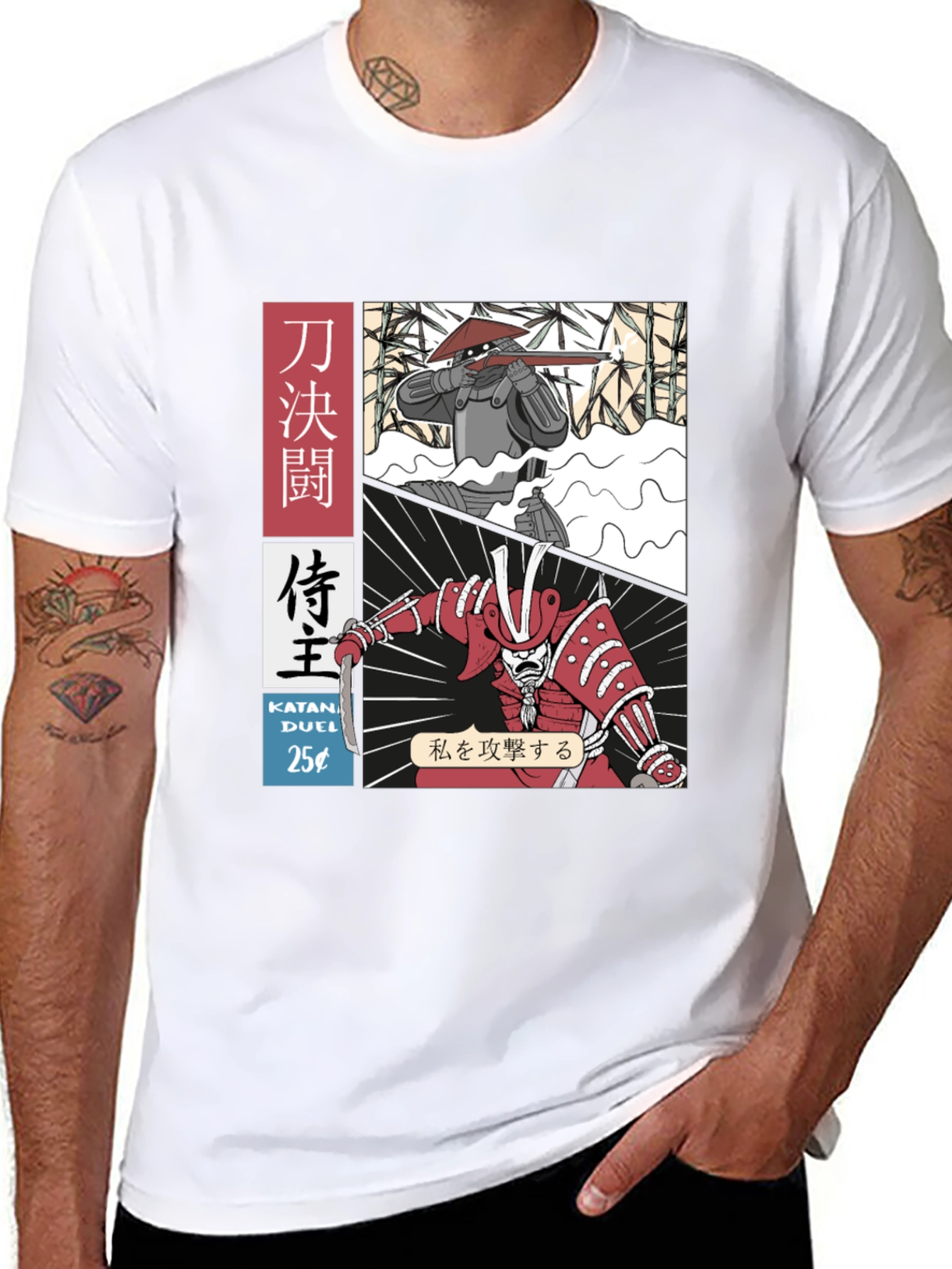 Samurai Duel Graphic Tee - Black