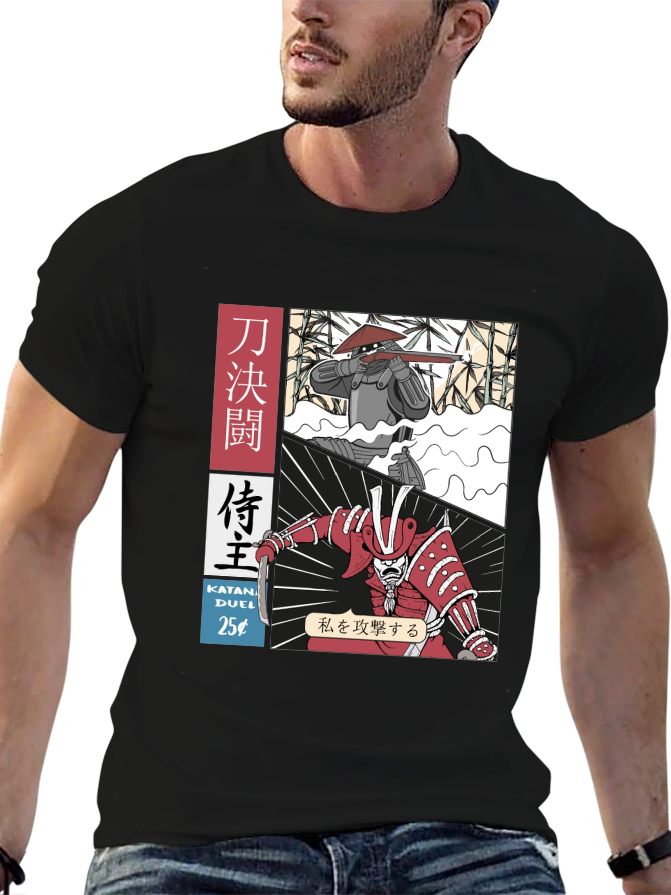 Samurai Duel Graphic Tee - Black