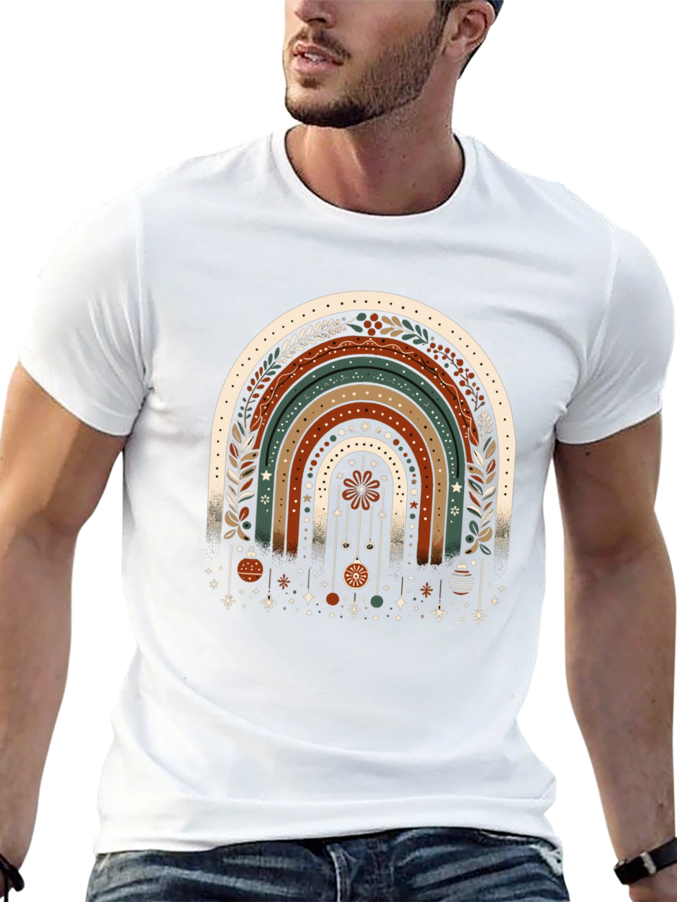Boho Rainbow Christmas T-Shirt