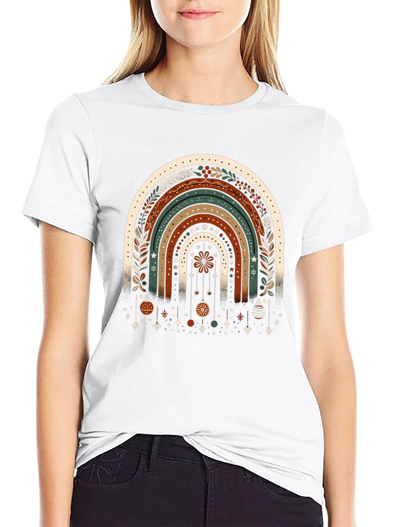 Boho Rainbow Christmas T-Shirt