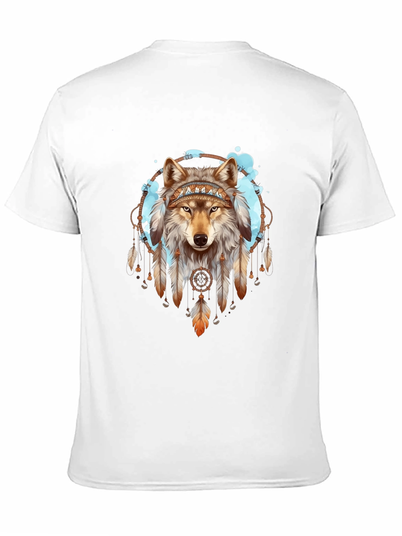Wolf Dreamcatcher Graphic Tee - Native American Style Shirt