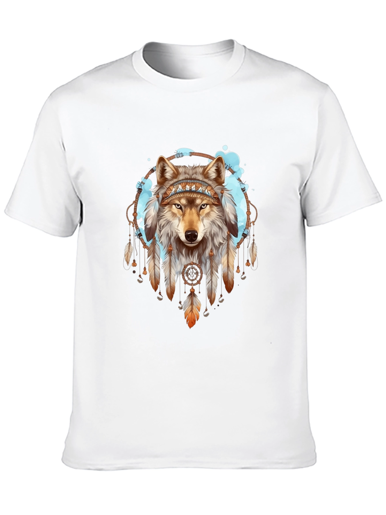 Wolf Dreamcatcher Graphic Tee - Native American Style Shirt