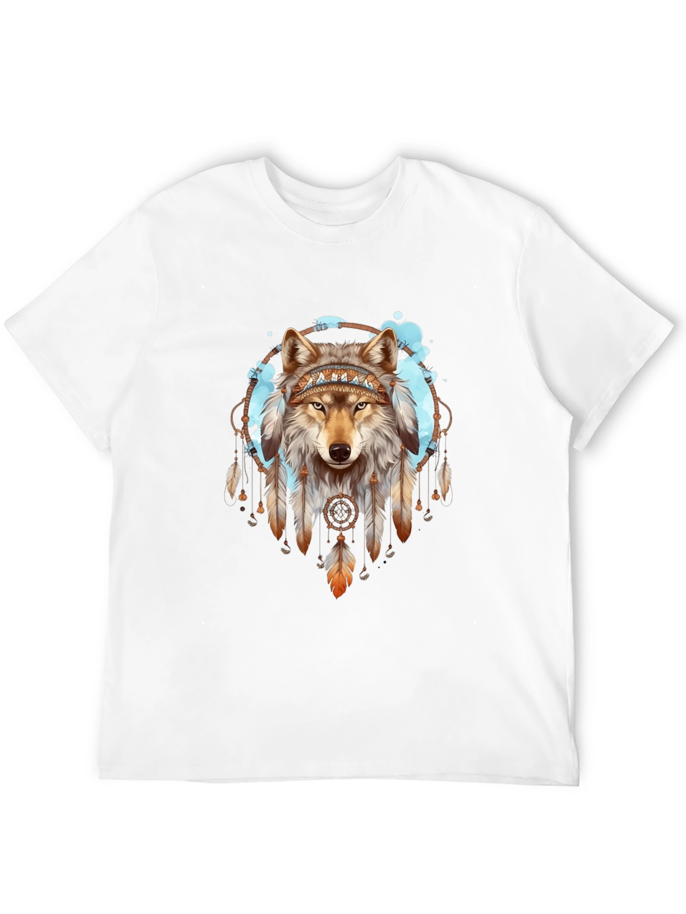 Wolf Dreamcatcher Graphic Tee - Native American Style Shirt
