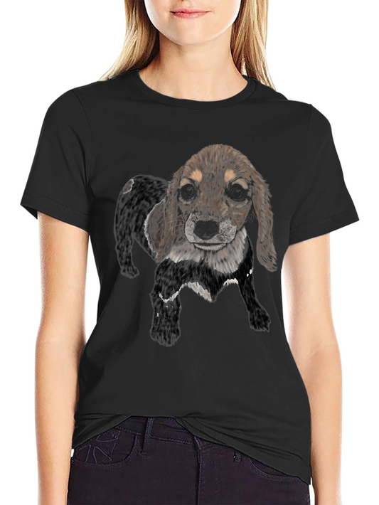 Dog Graphic Black T-Shirt - Casual Style