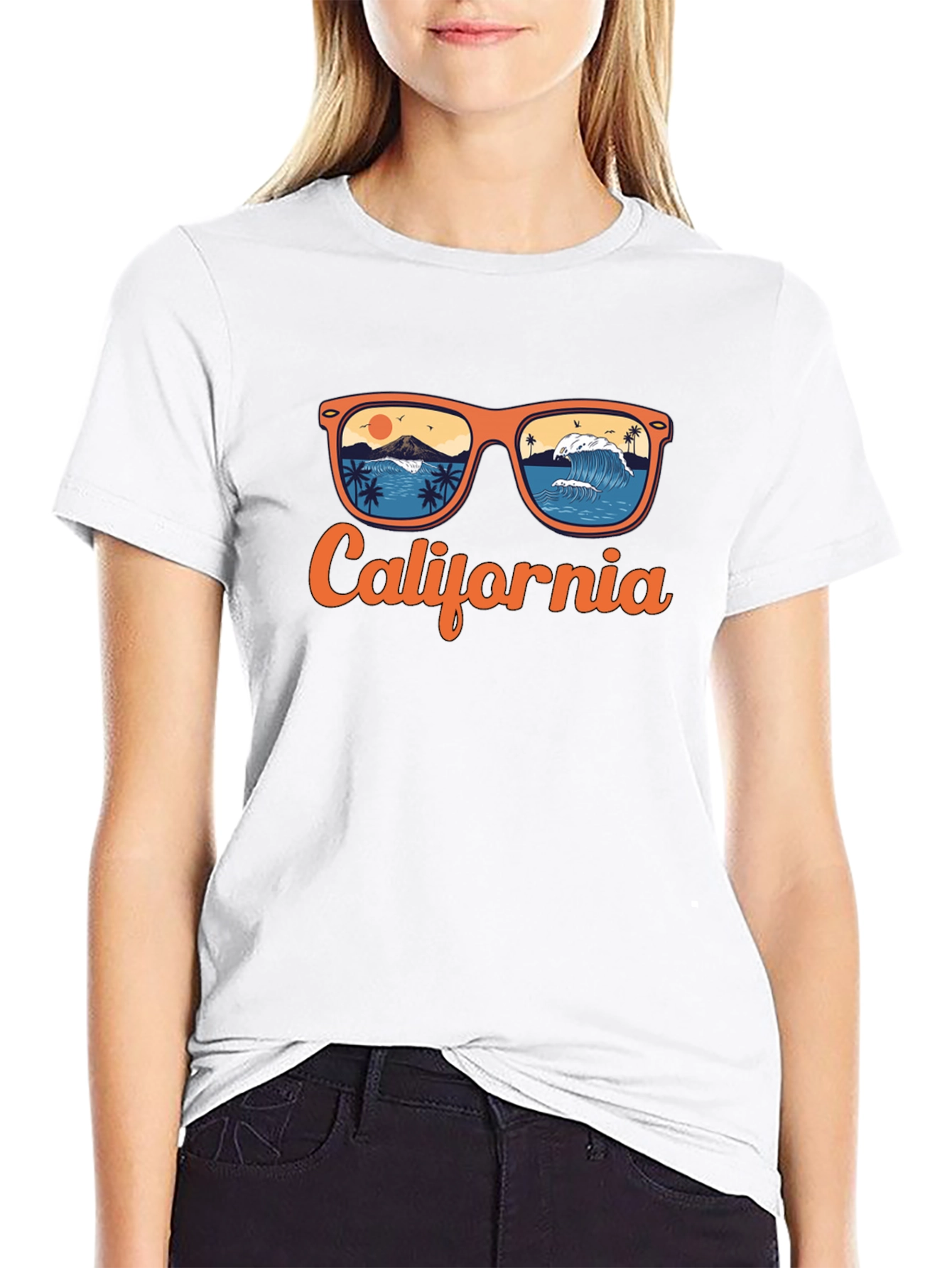 California Beach Sunglasses Graphic T-Shirt