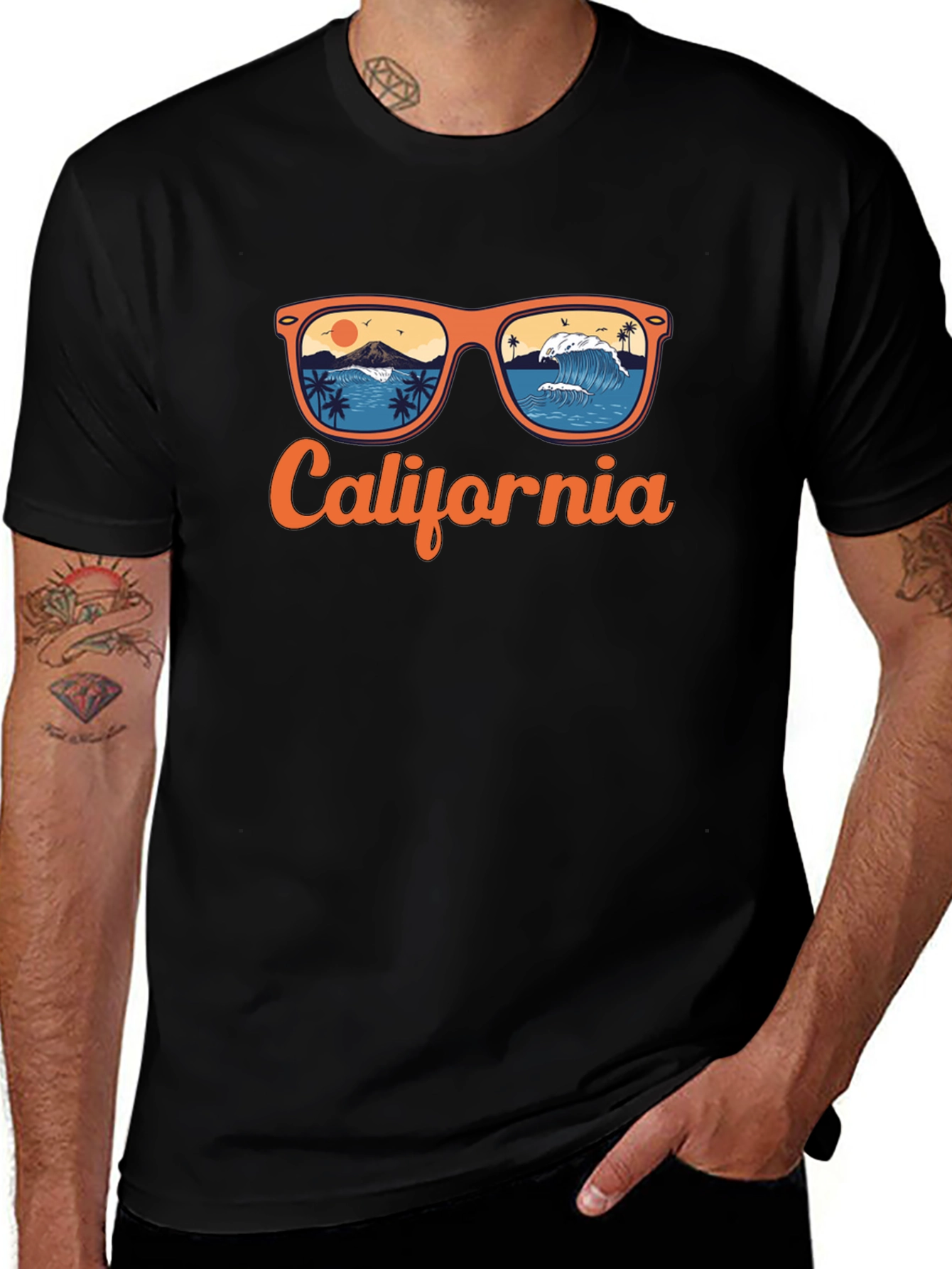 California Beach Sunglasses Graphic T-Shirt
