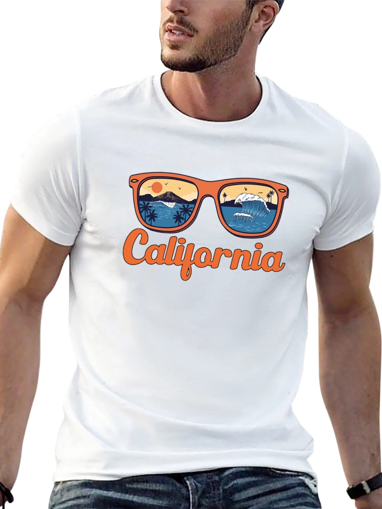 California Beach Sunglasses Graphic T-Shirt
