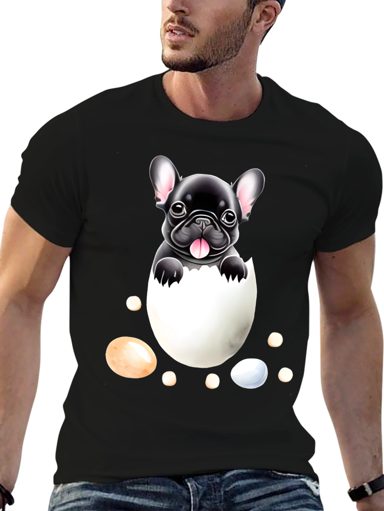 Bulldog Puppy in Egg Graphic Tee