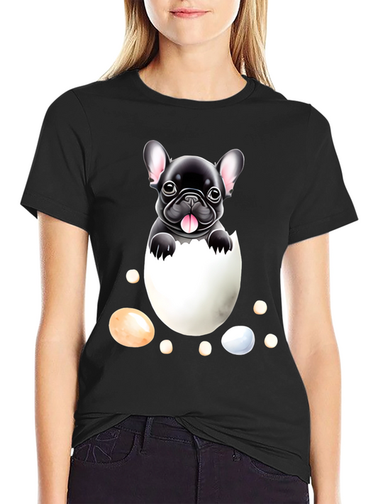 Bulldog Puppy in Egg Graphic Tee