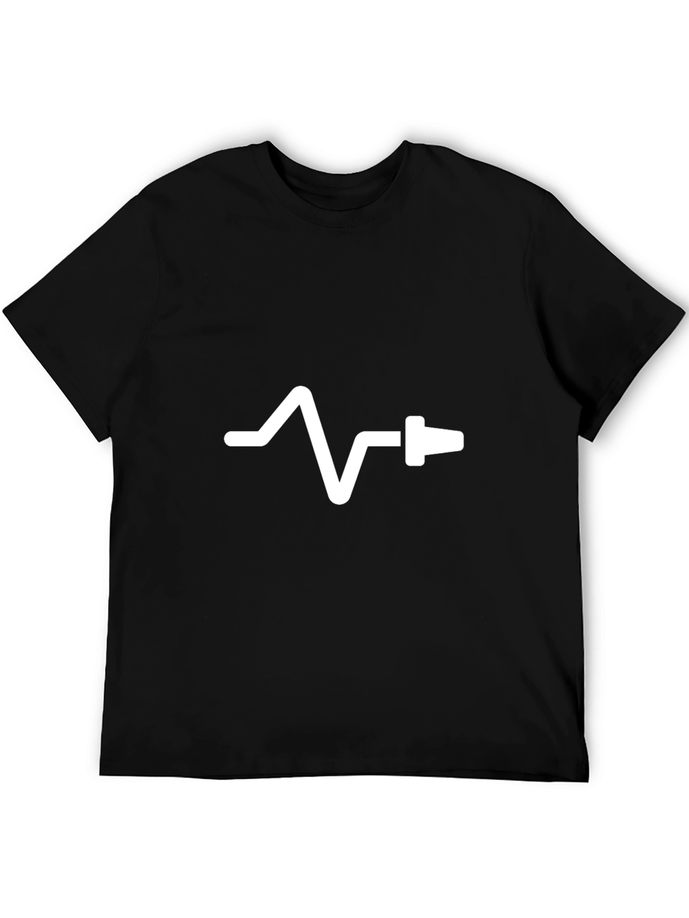 Black ECG Plug T-Shirt - Get Connected!