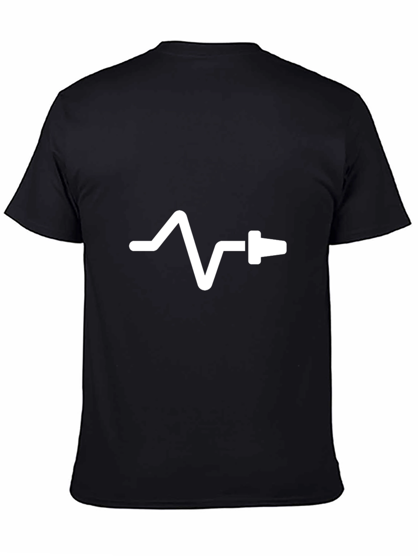 Black ECG Plug T-Shirt - Get Connected!