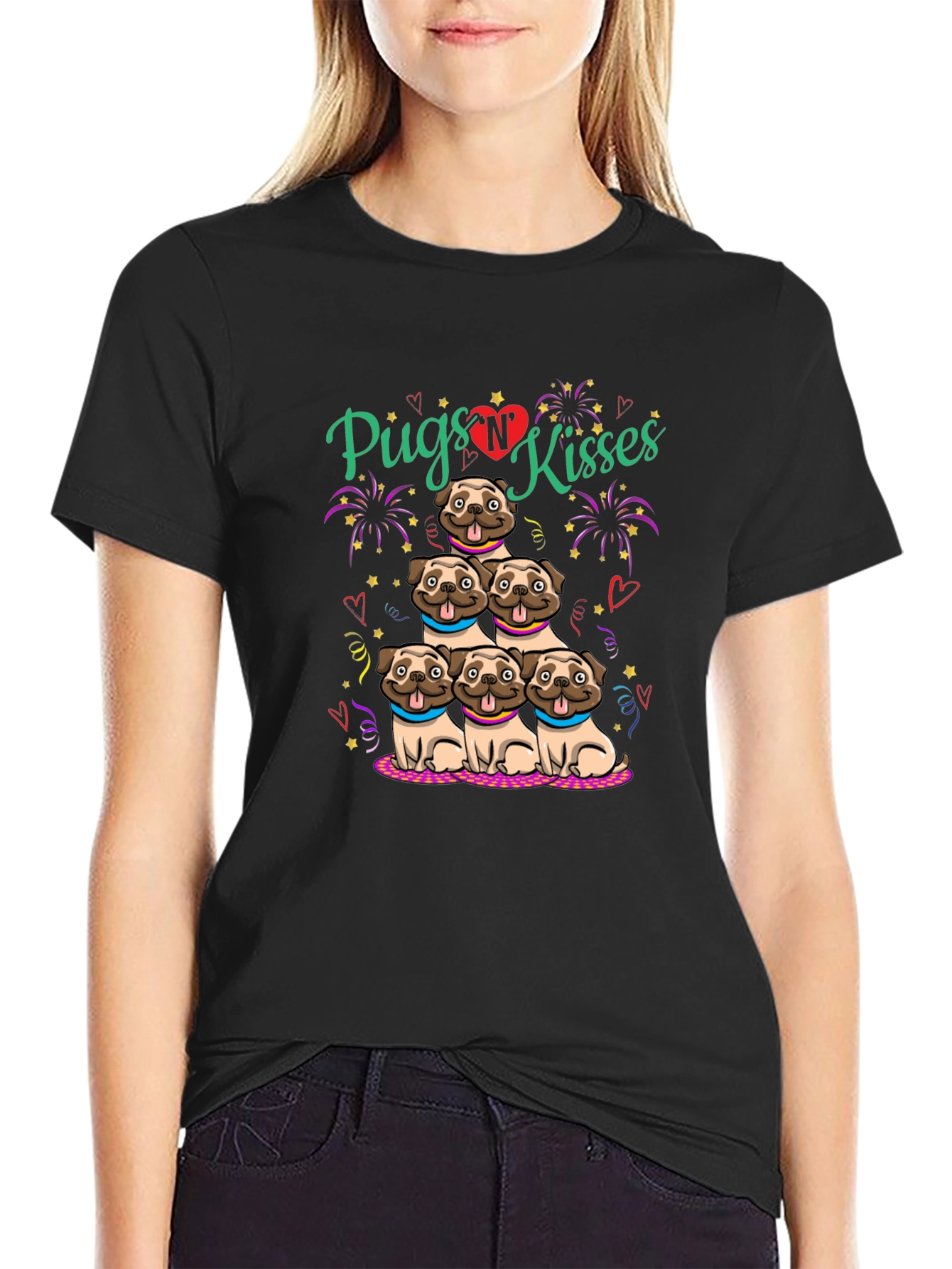 Pugs N Kisses Graphic T-Shirt