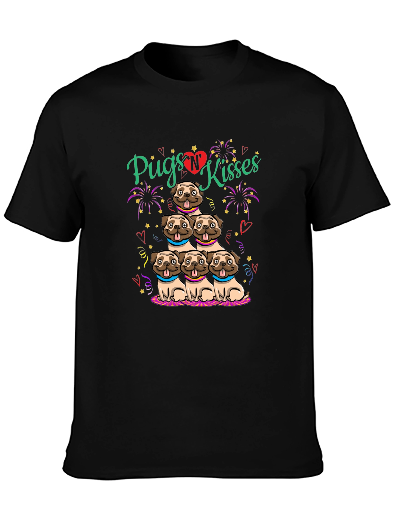Pugs N Kisses Graphic T-Shirt