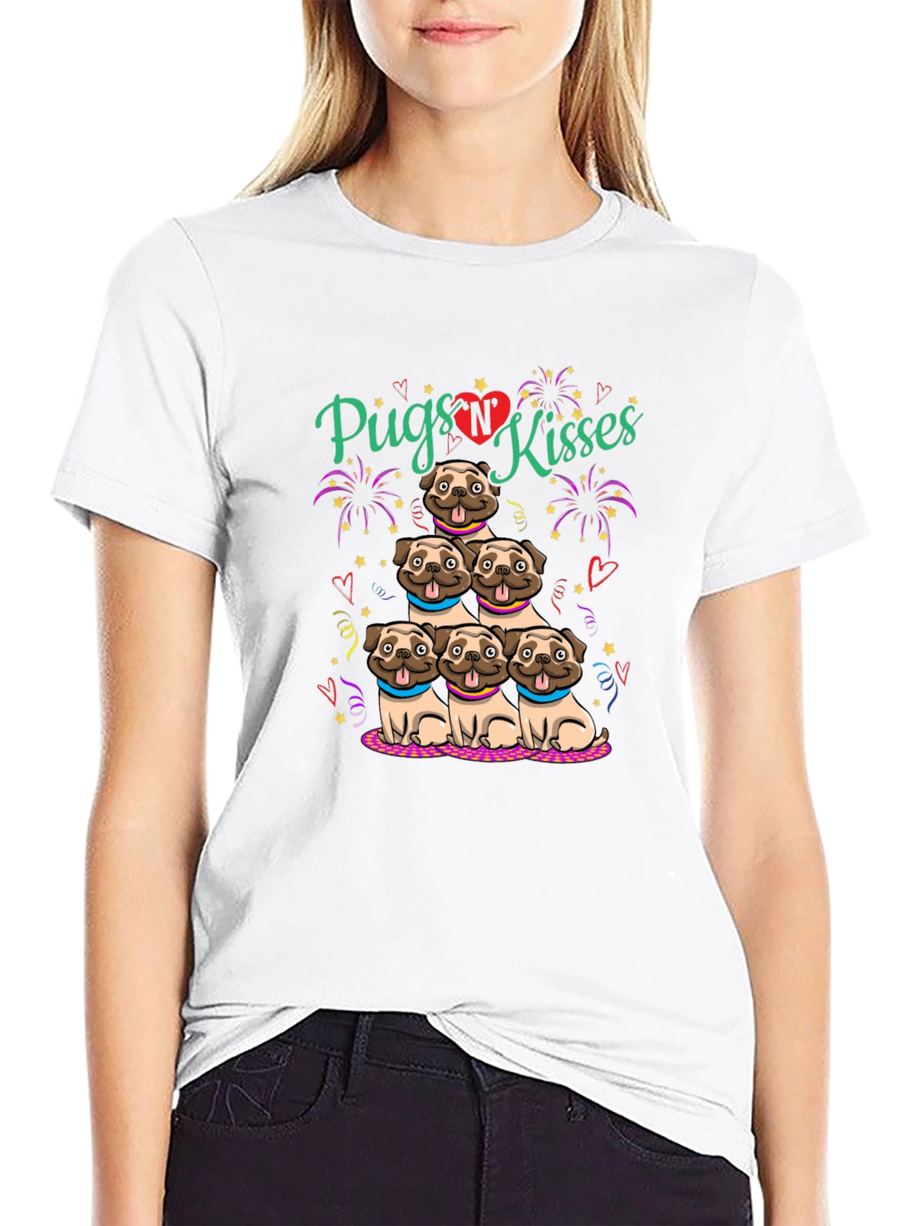 Pugs N Kisses Graphic T-Shirt