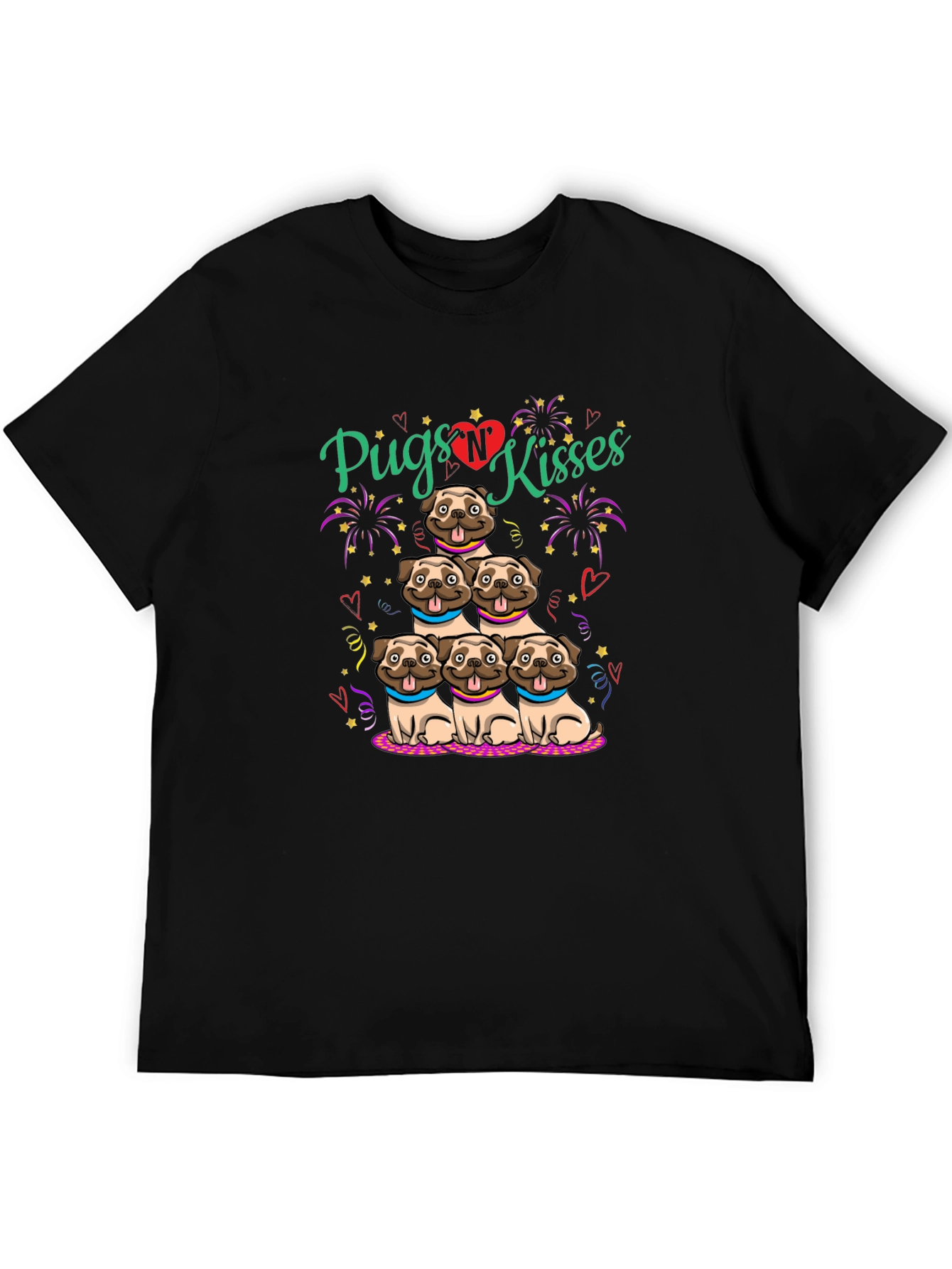 Pugs N Kisses Graphic T-Shirt