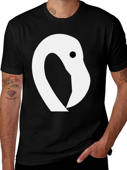 Flamingo Head Graphic Tee - Casual Black T-Shirt