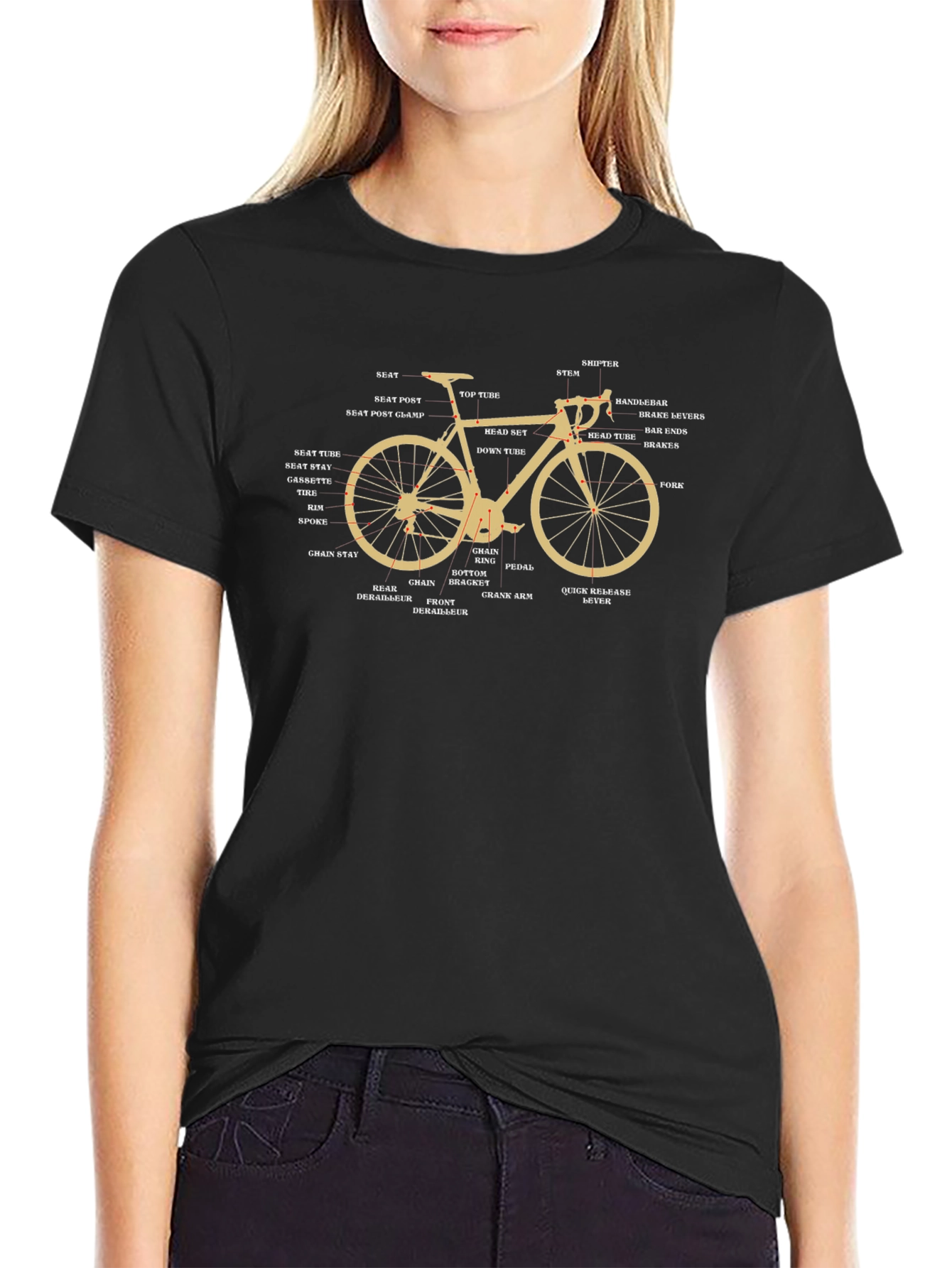 Bicycle Parts T-Shirt - Anatomy of a Bike Tee