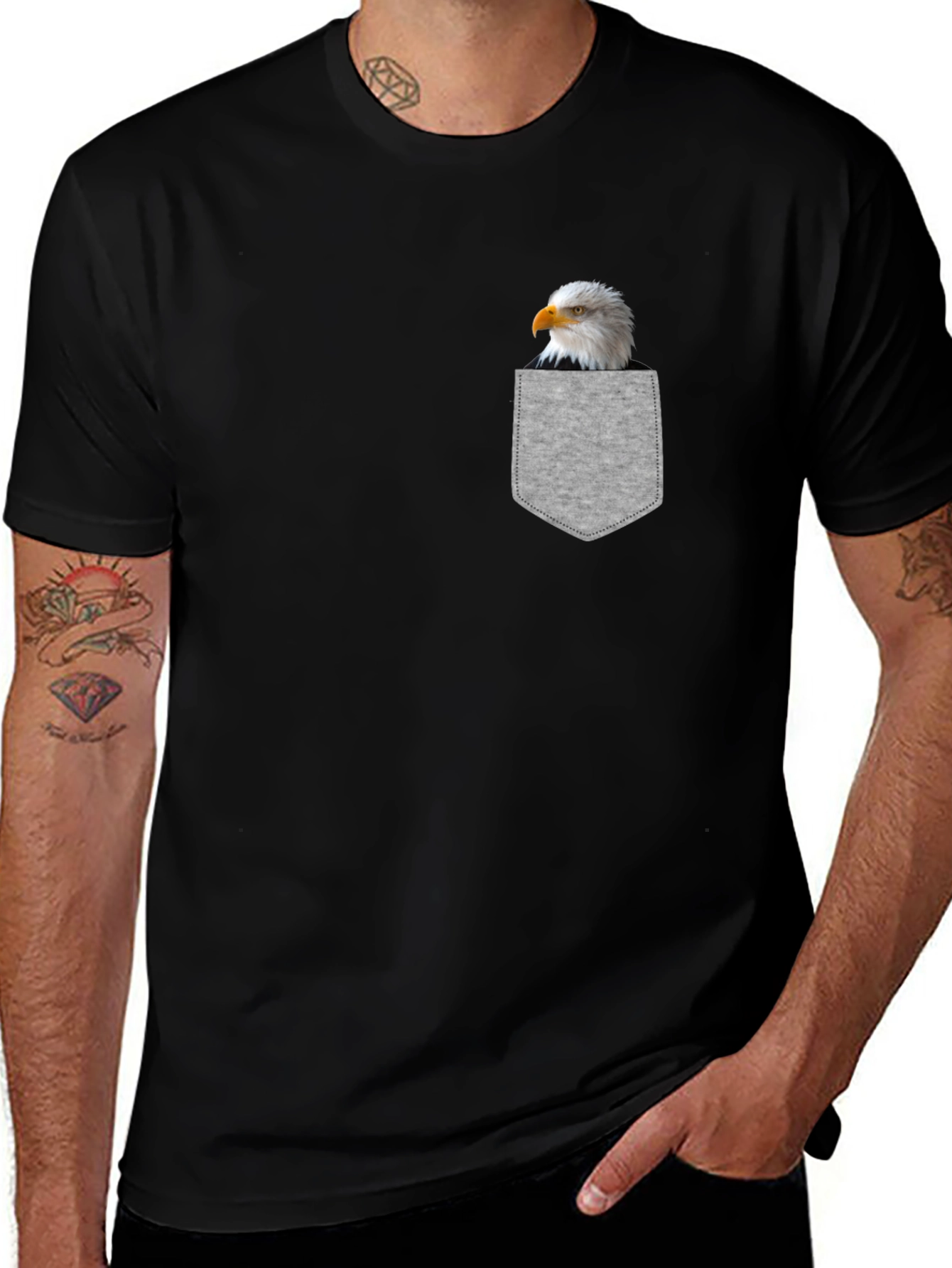Eagle Pocket T-Shirt - Patriotic Bird Tee