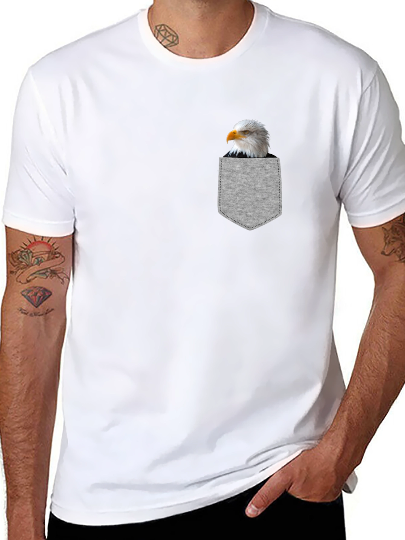Eagle Pocket T-Shirt - Patriotic Bird Tee