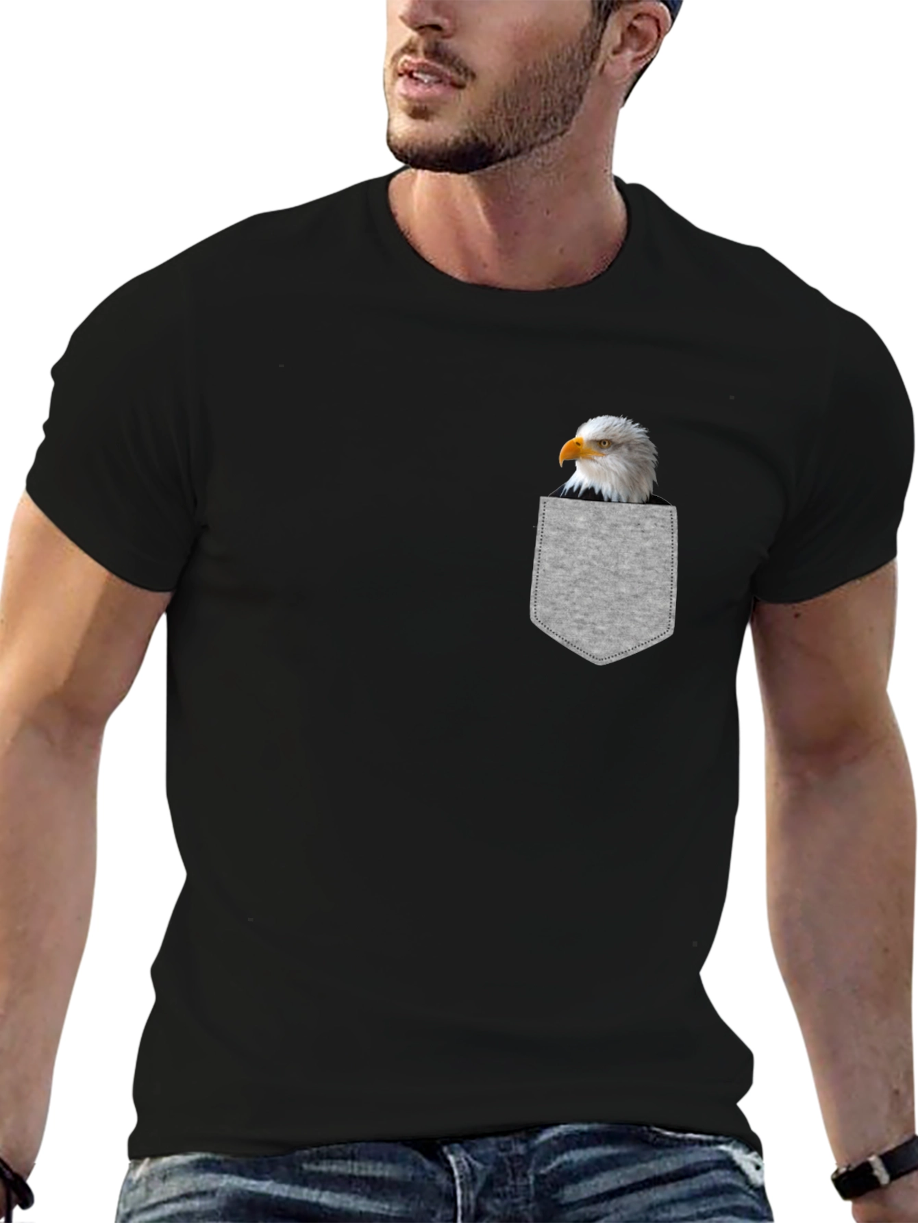 Eagle Pocket T-Shirt - Patriotic Bird Tee