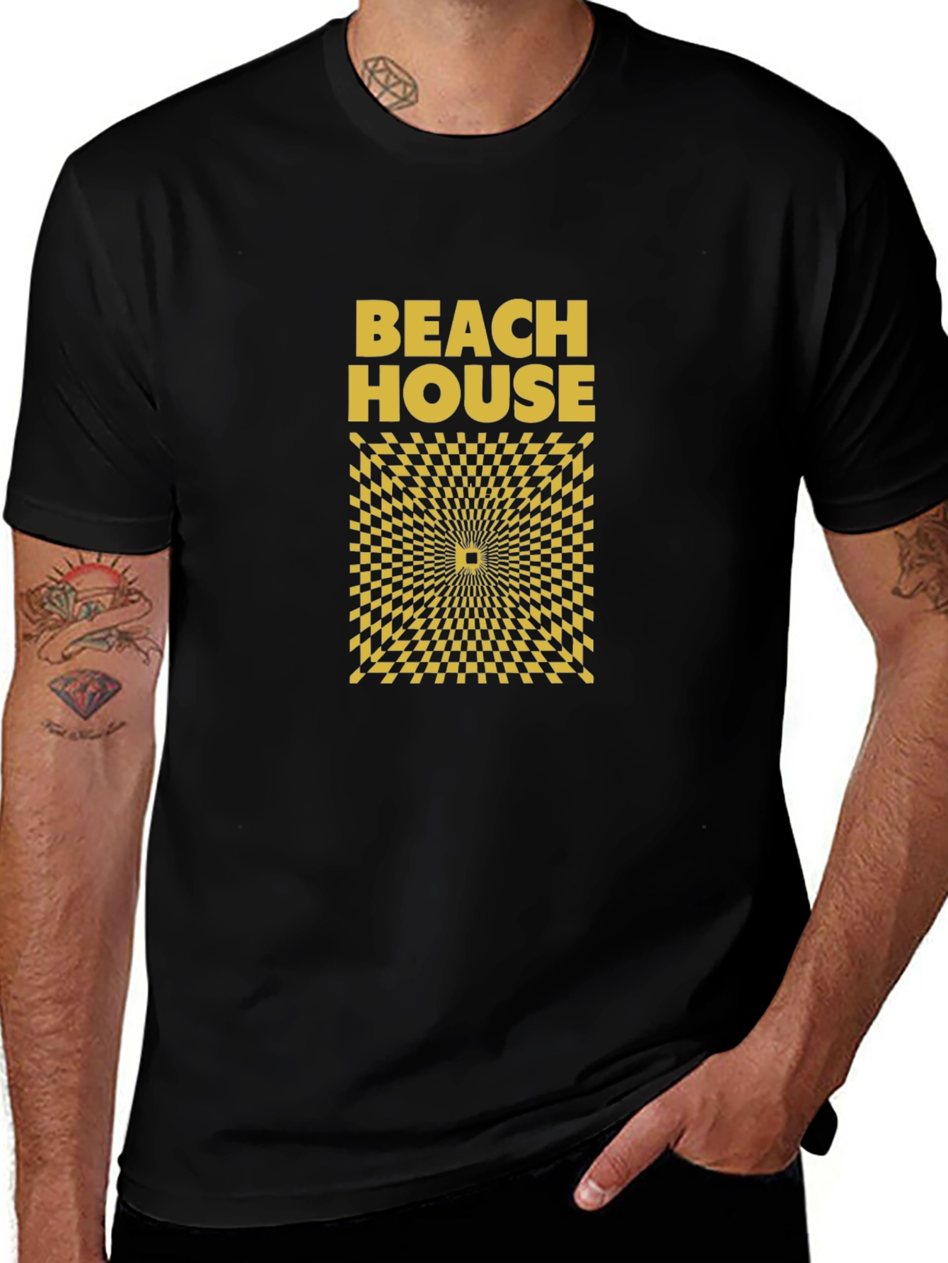 Beach House Graphic Tee - Mens Black T-Shirt