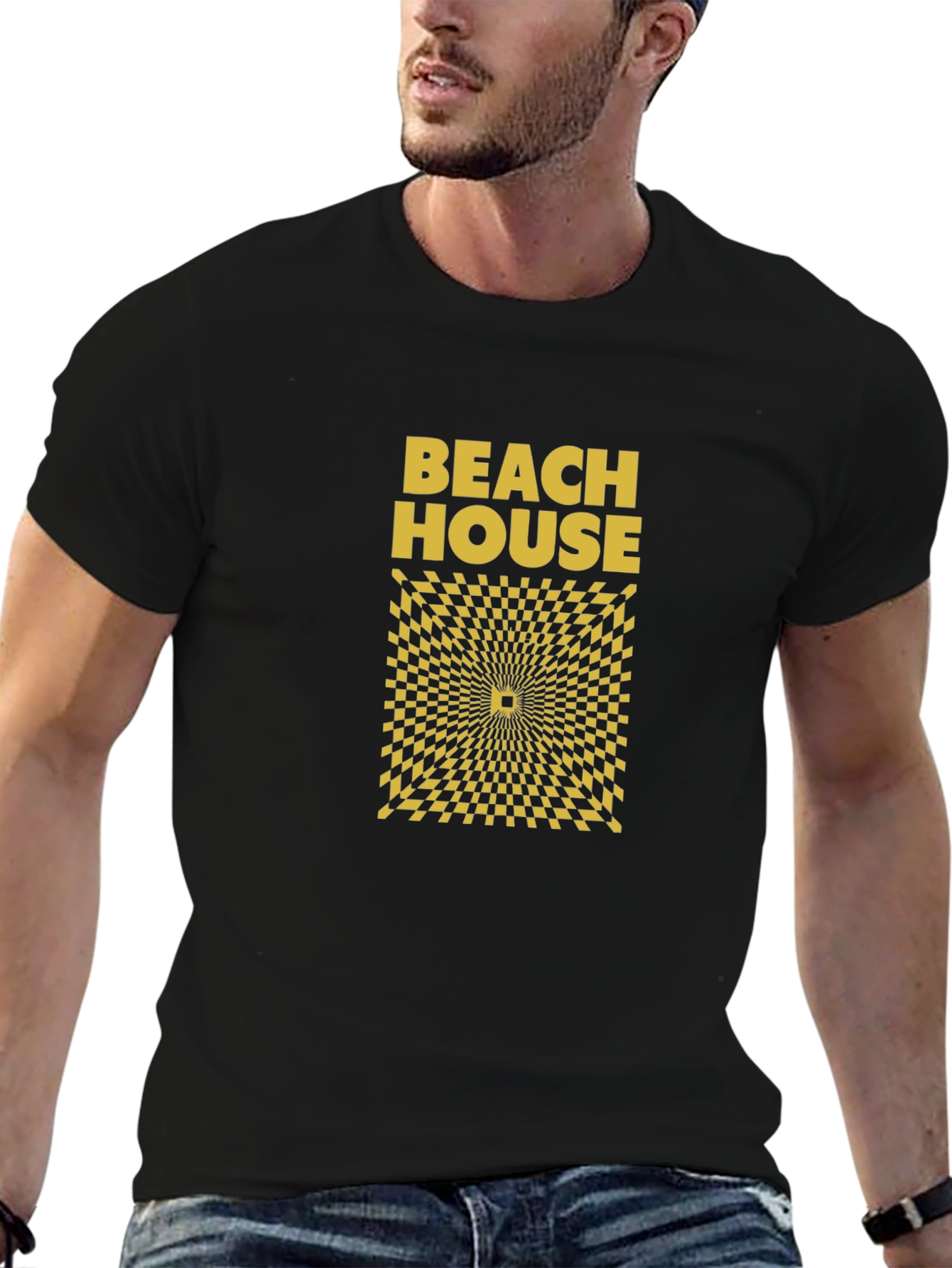 Beach House Graphic Tee - Mens Black T-Shirt