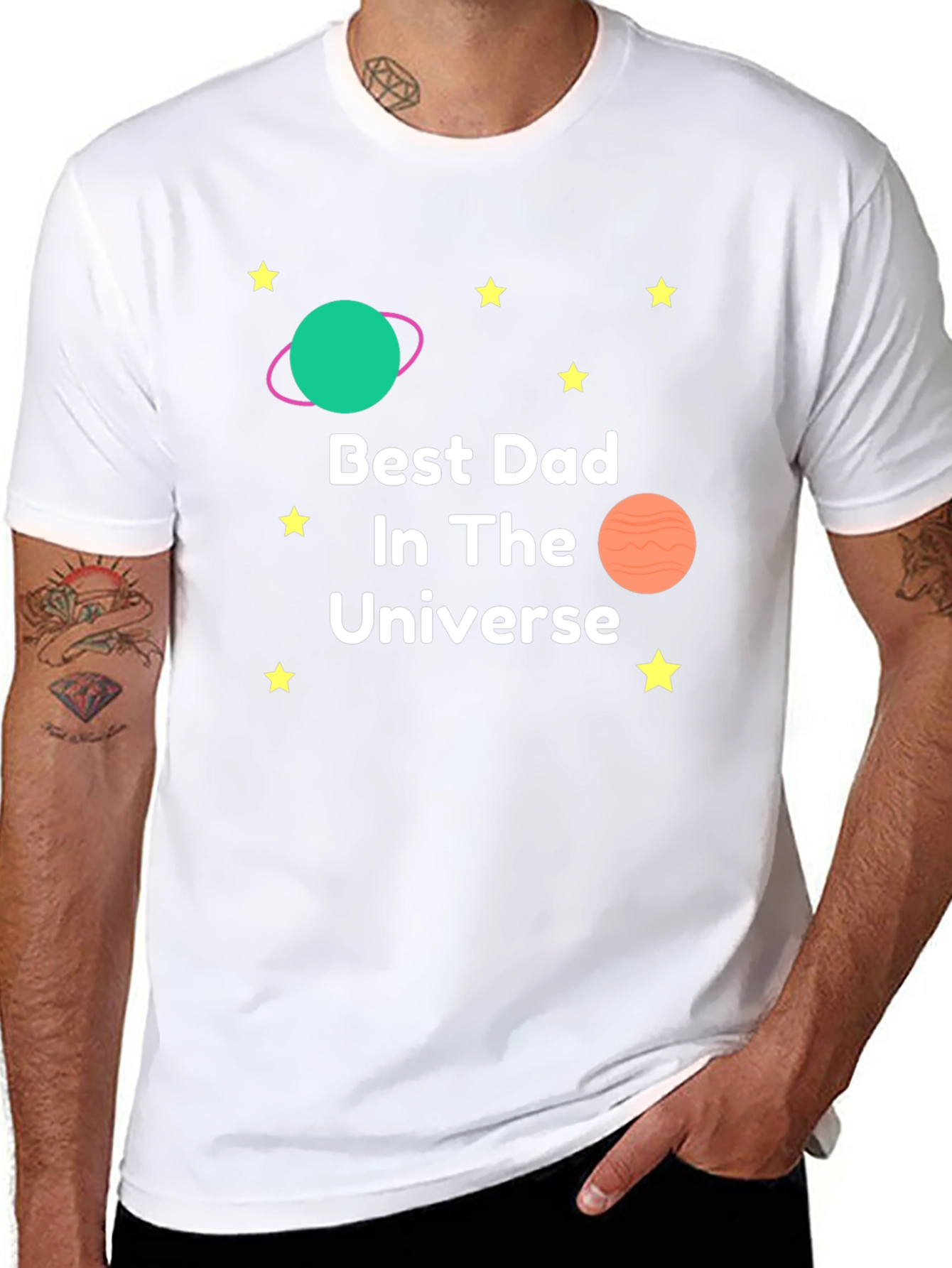 Best Dad in the Universe Black T-Shirt