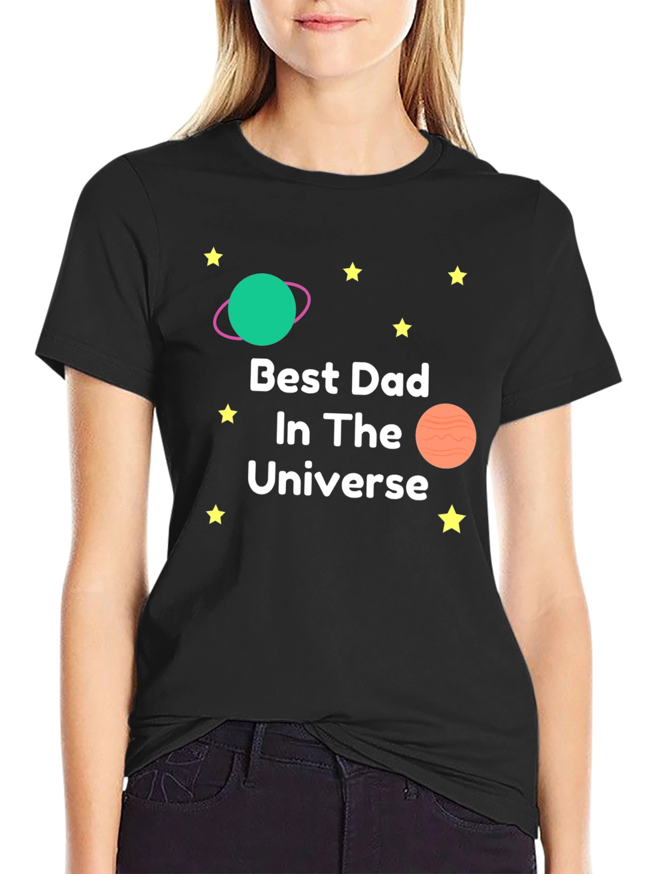 Best Dad in the Universe Black T-Shirt